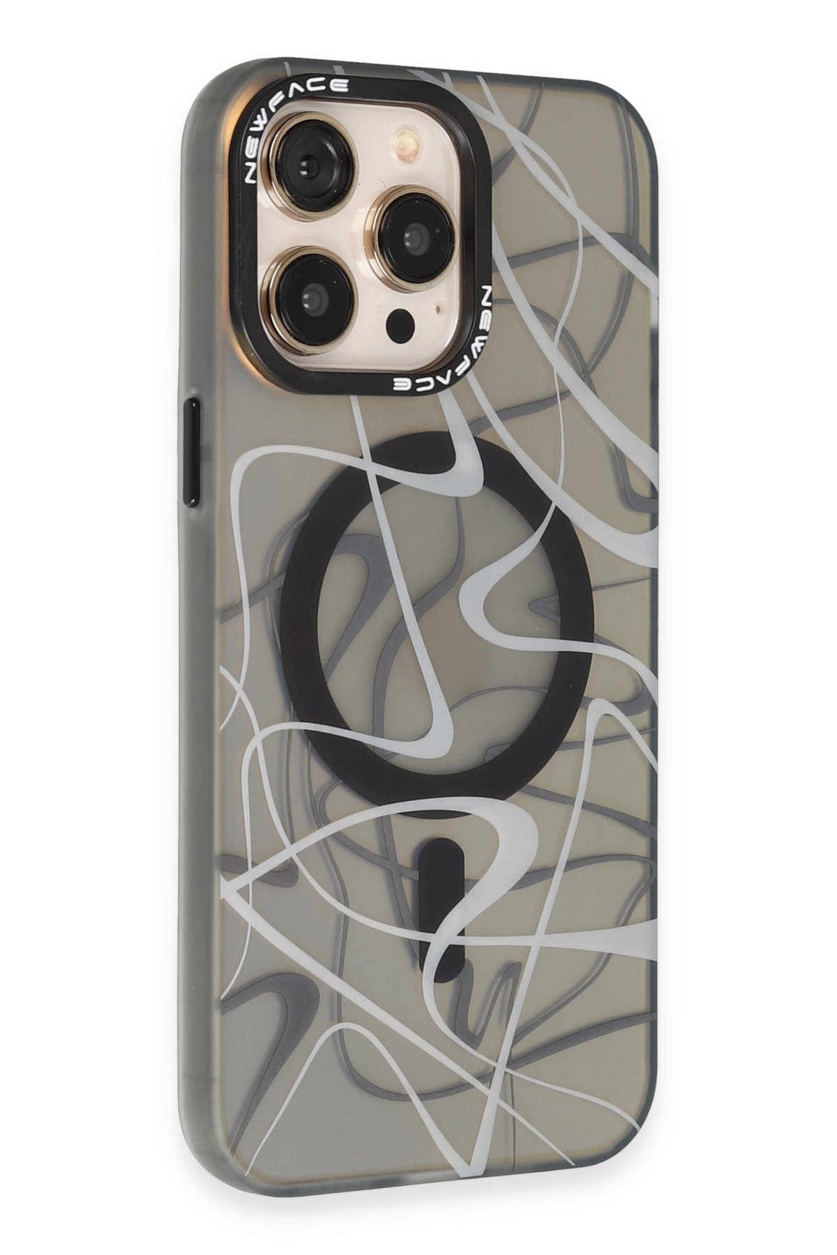 Newface iPhone 14 Pro Kılıf Magneticsafe Lazer Silikon - Siyah