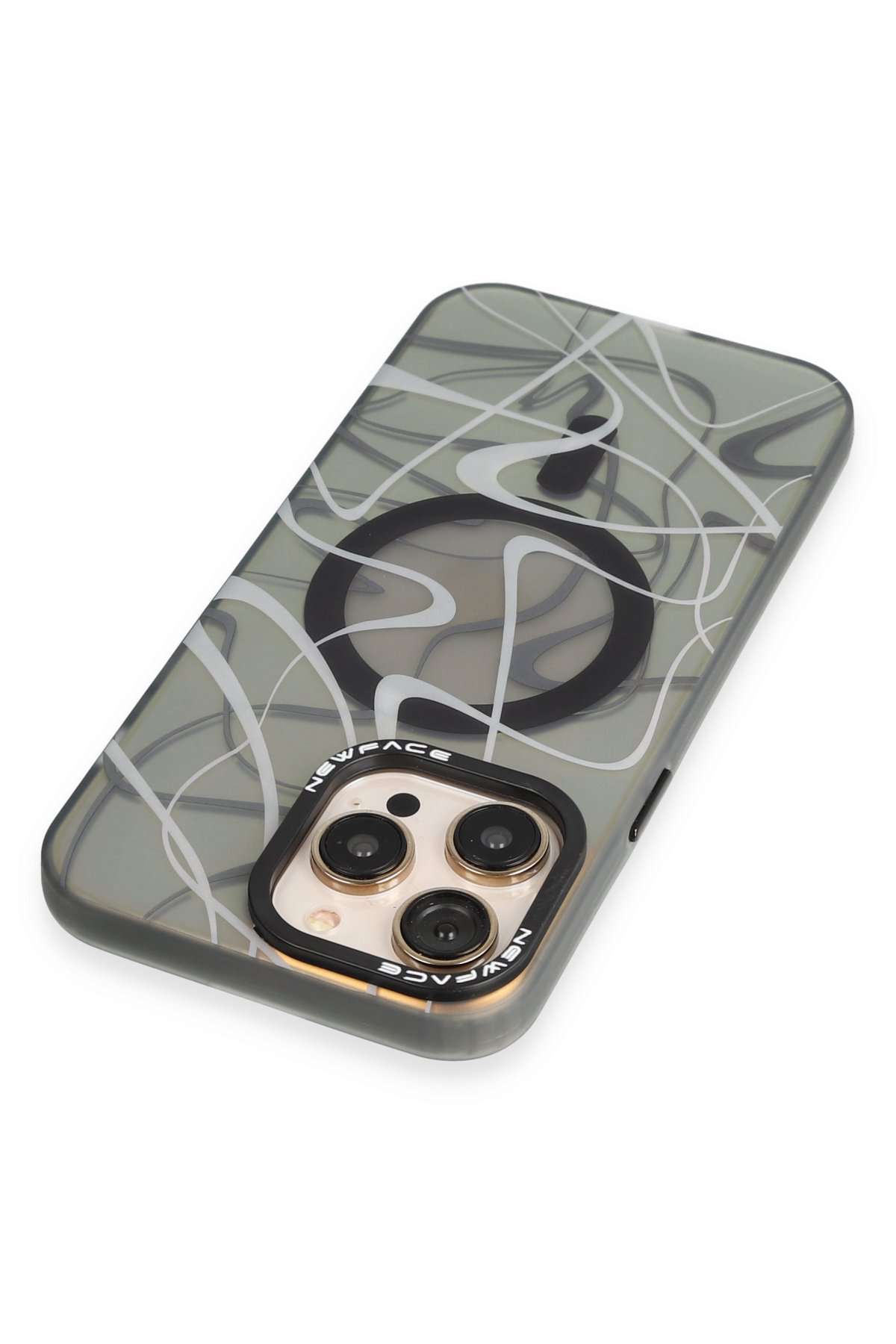 Newface iPhone 14 Pro Kılıf Magneticsafe Lazer Silikon - Siyah