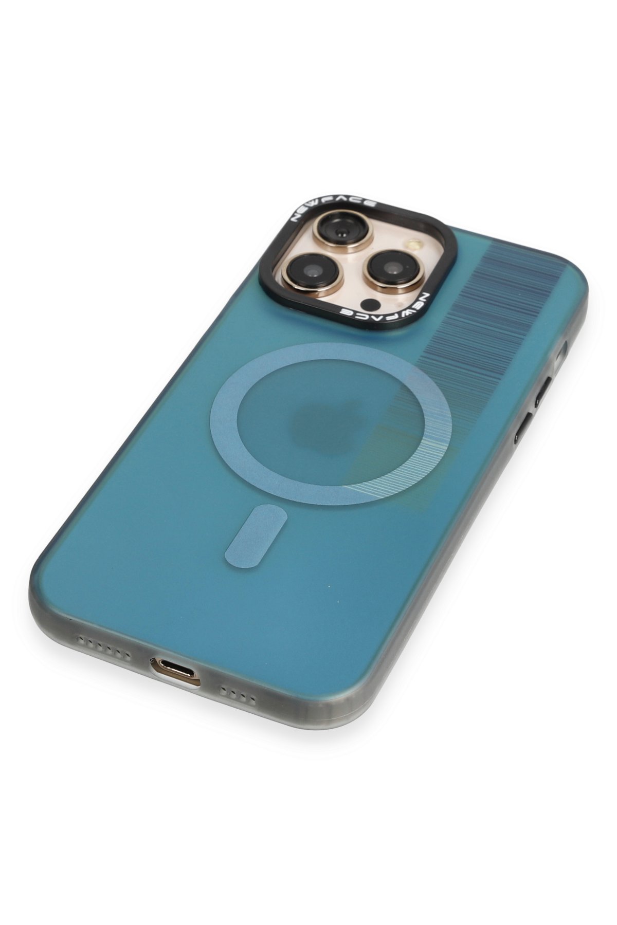 Newface iPhone 14 Pro Kılıf Uag Fiber Magneticsafe Silikon - Lacivert