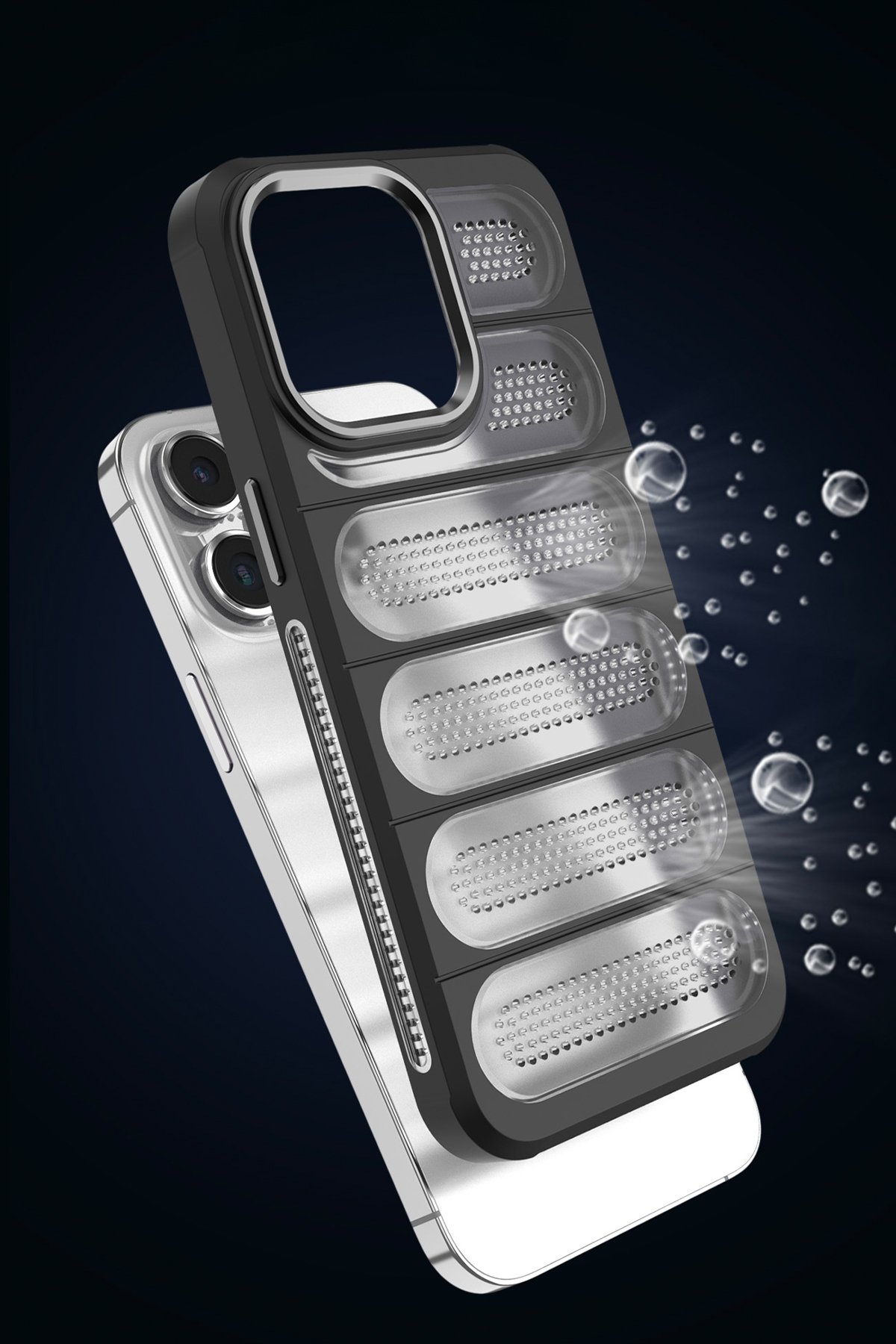 Newface iPhone 14 Pro Max Kılıf Mekanik Bumper Kapak - Gold
