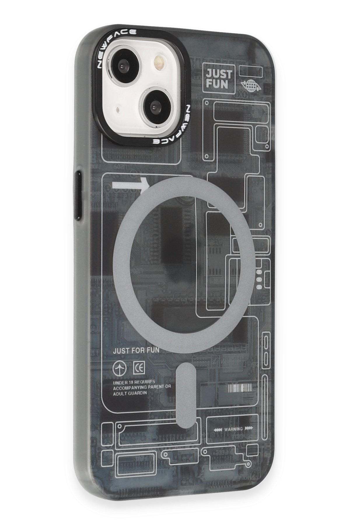 Newface iPhone 15 Kılıf Anka PC Magneticsafe Sert Metal Kapak - Mor