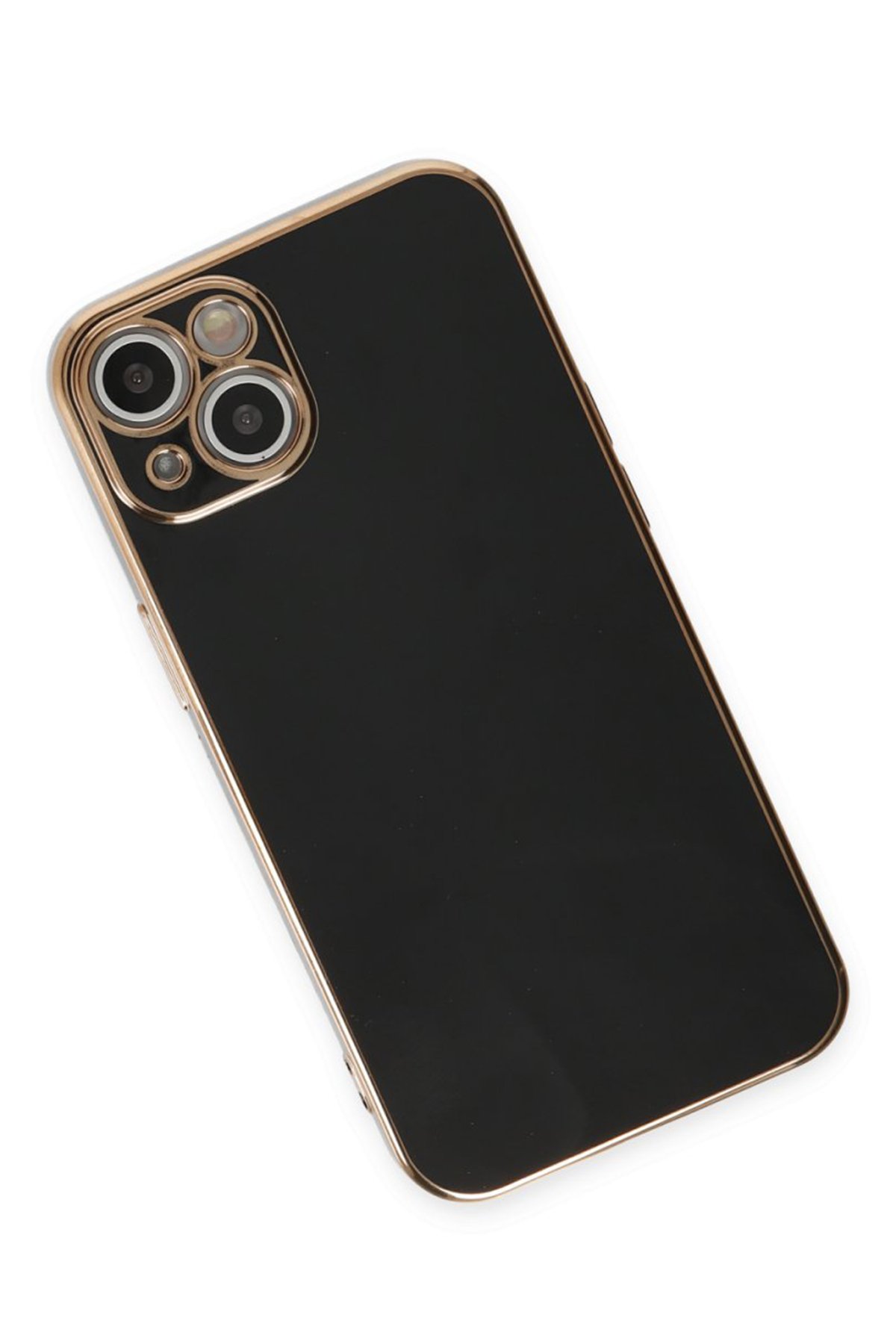 Newface iPhone 15 Kılıf Pars Lens Yüzüklü Silikon - Gold