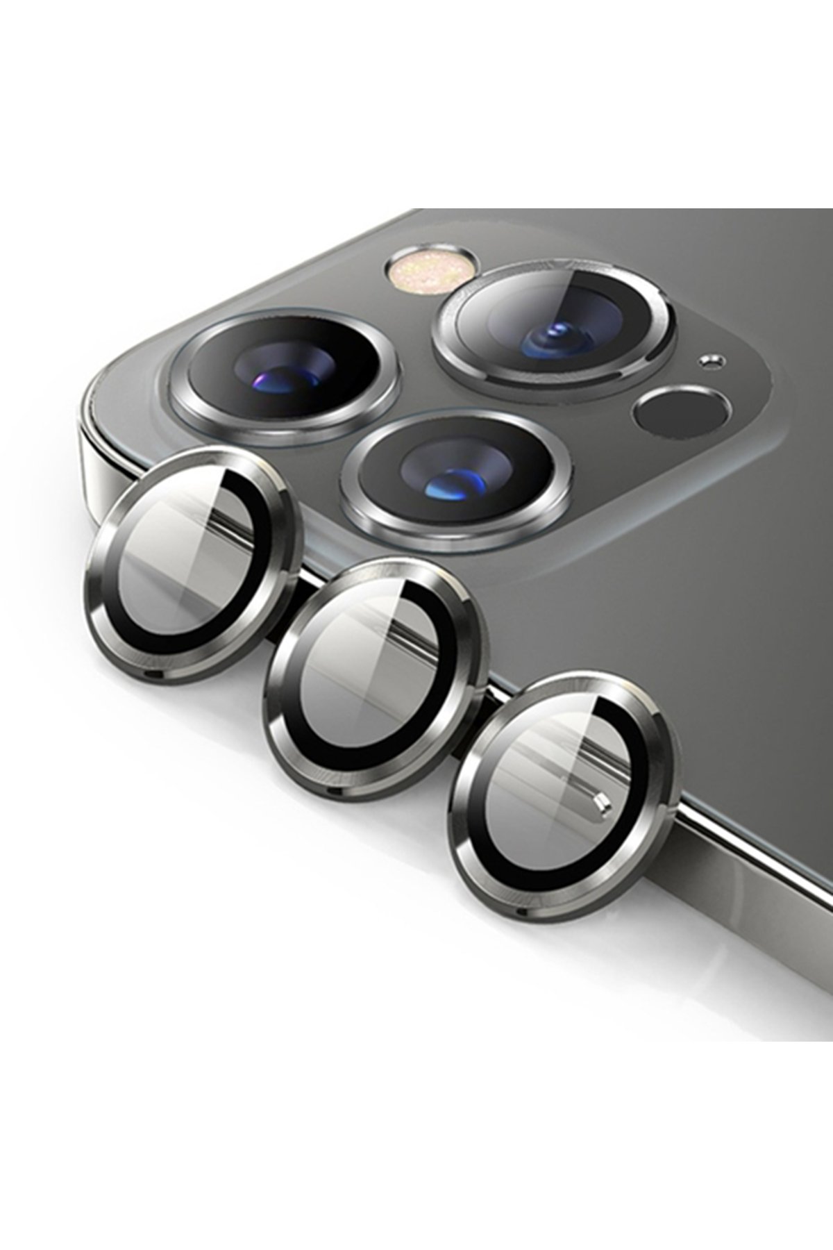 Newface iPhone 15 Pro Kılıf Teleskop Lens Magsafe Silikon Kapak - Titan Gri