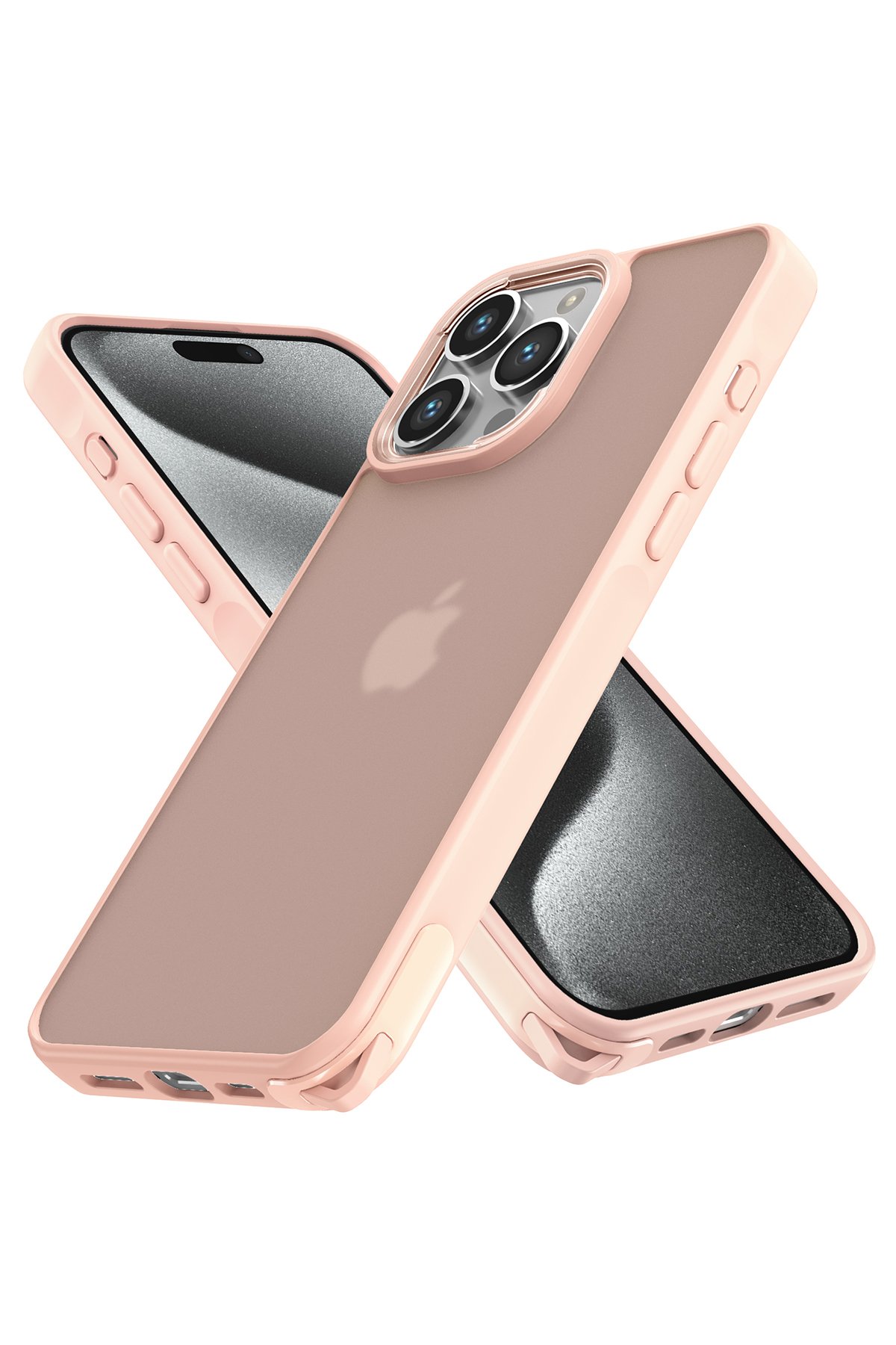 Newface iPhone 15 Pro Kılıf Montreal Silikon Kapak - Pembe