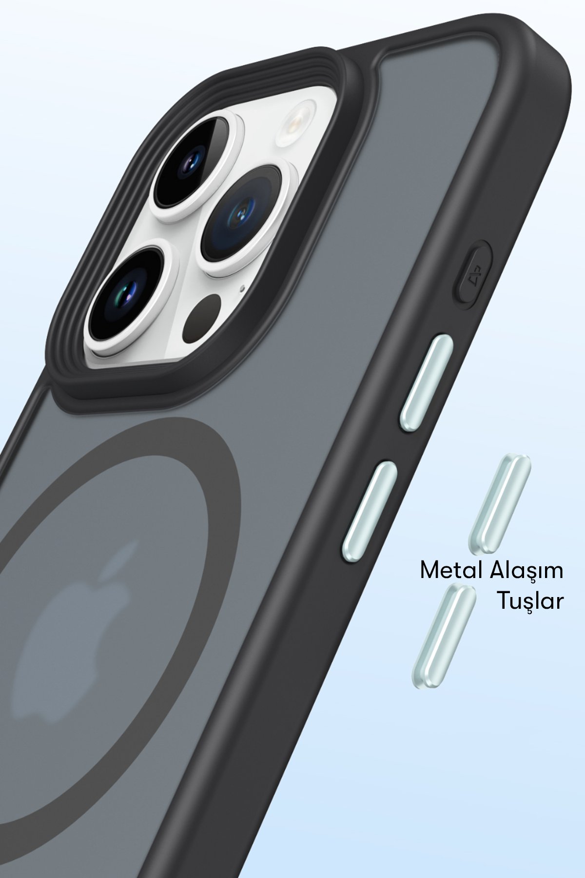 Newface iPhone 15 Pro Kılıf Slot Silikon - Titan Gri