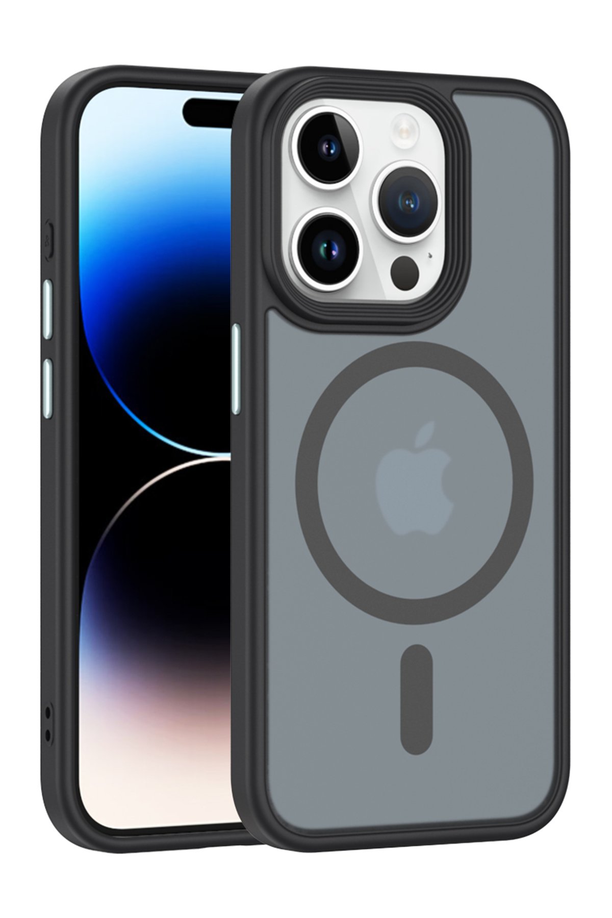 Newface iPhone 15 Pro Kılıf Lodos Magneticsafe Mat Kapak - Mavi