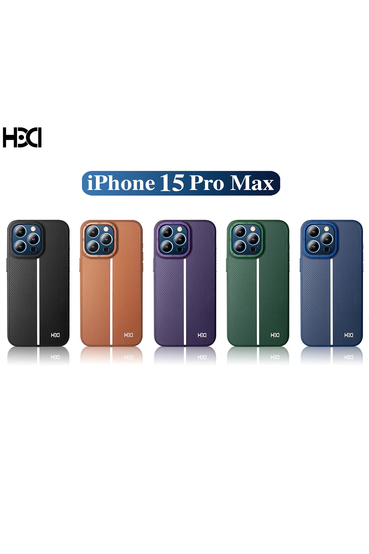 HDD iPhone 15 Pro Max Kılıf HBC-222 Bern Kapak - Kahverengi