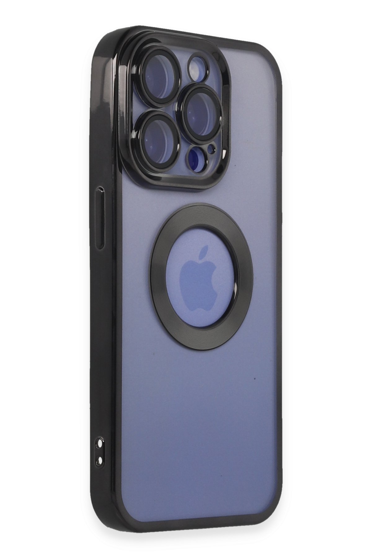 Newface iPhone 15 Pro Max Kılıf Teleskop Lens Magsafe Silikon Kapak - Lacivert