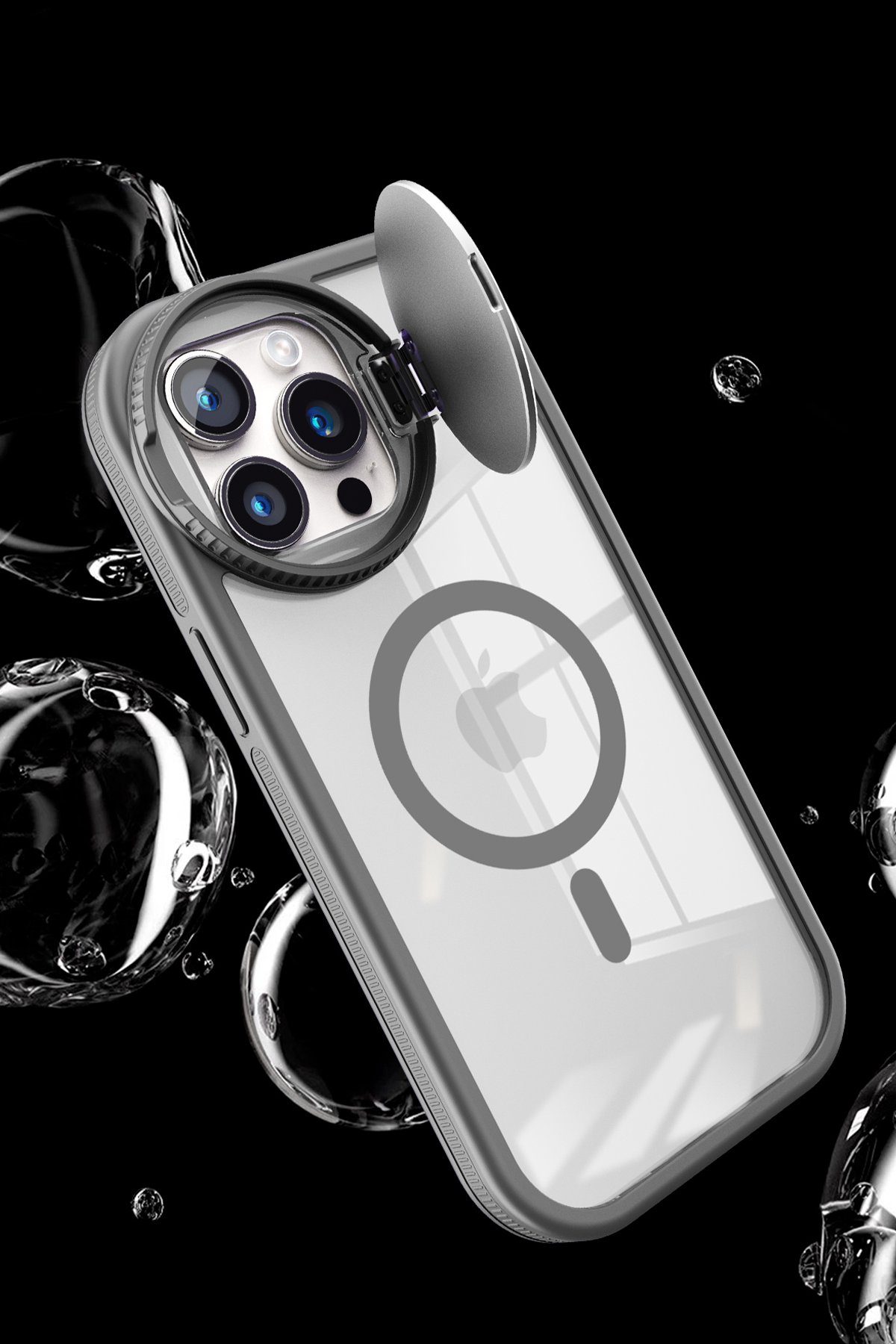 Newface iPhone 15 Pro Max Kılıf Diamond Magsafe Kapak - Siyah