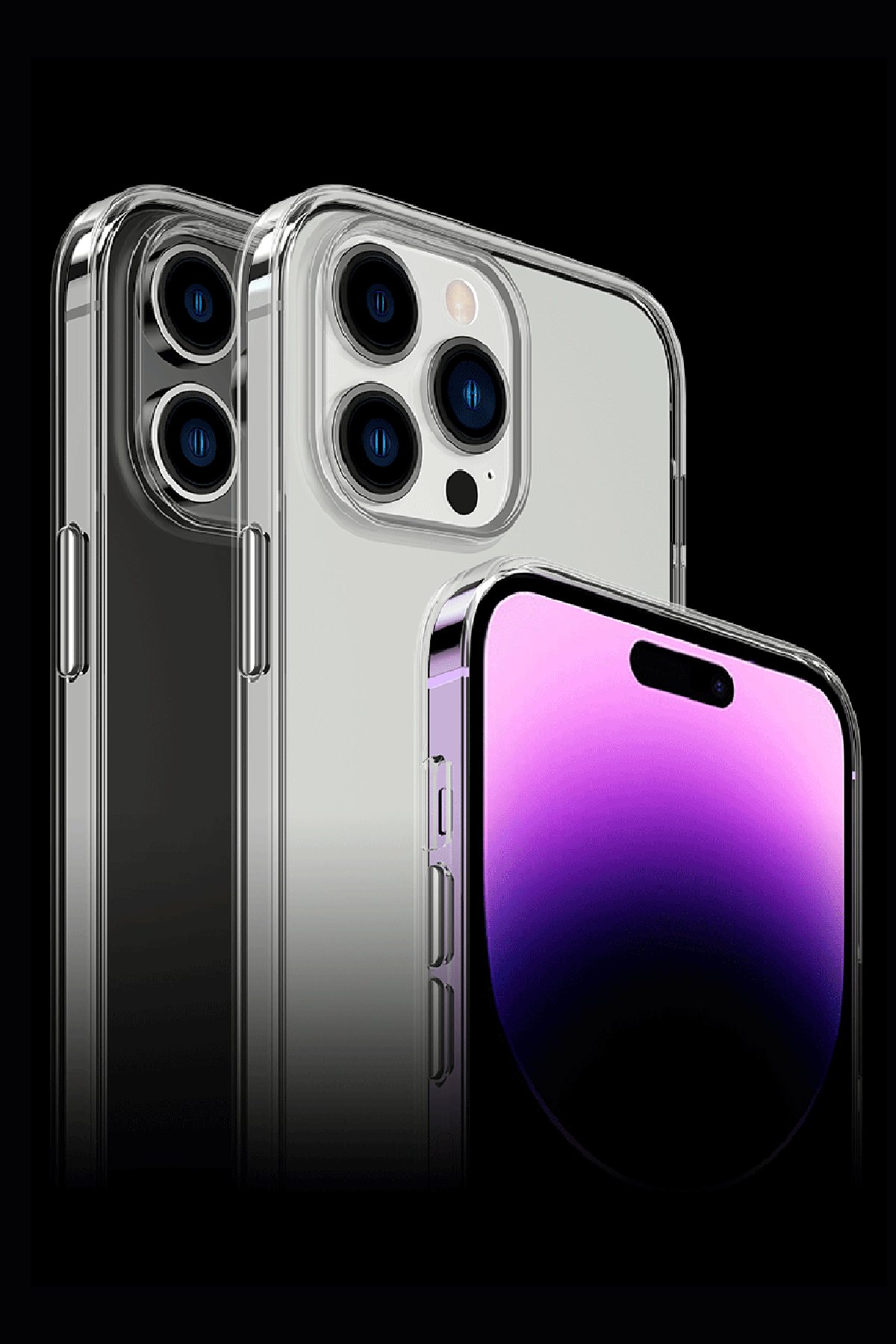 Newface iPhone 15 Pro Max Kılıf Volet Silikon - Mor
