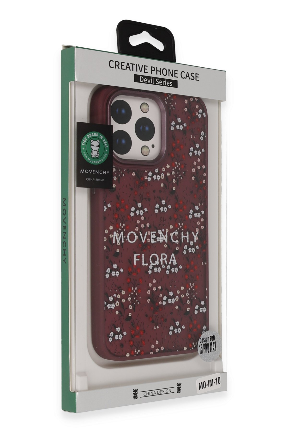 Movenchy iPhone 15 Terra Desenli Kapak - Gri - 2