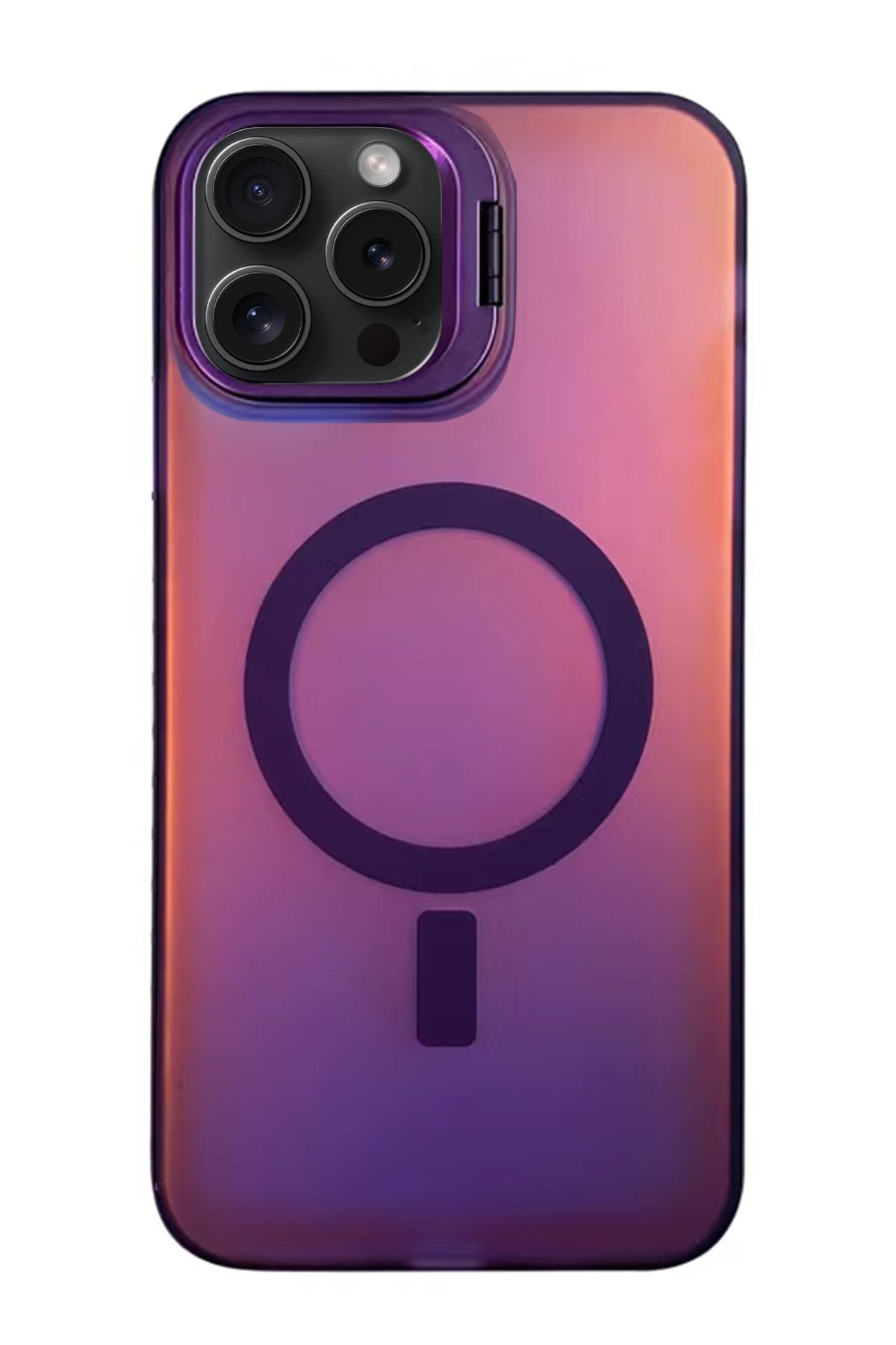 Newface iPhone 16 Pro Max Kılıf Joy Lens Standlı Kapak - Kırmızı