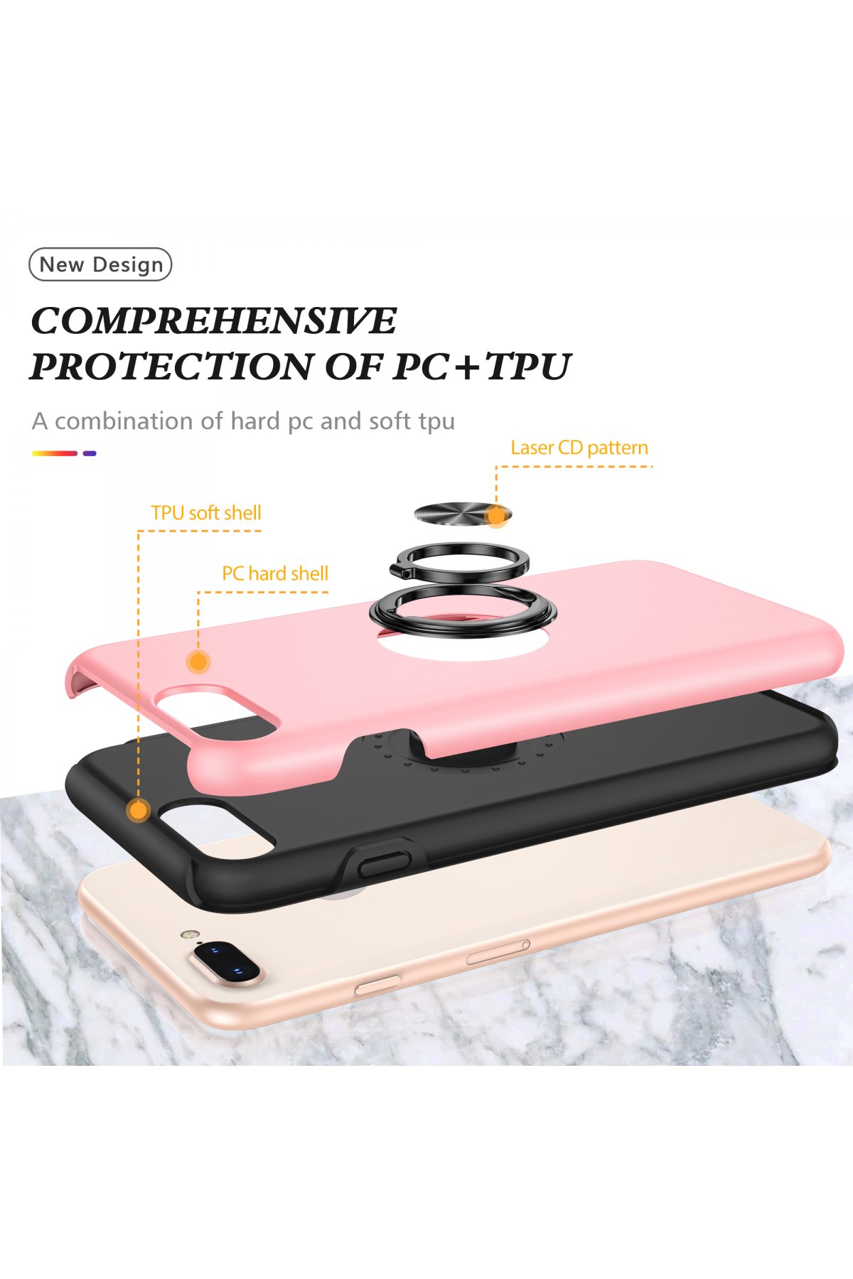 Newface iPhone 7 Plus Kılıf Daisy Simli Magsafe Kapak - Gümüş