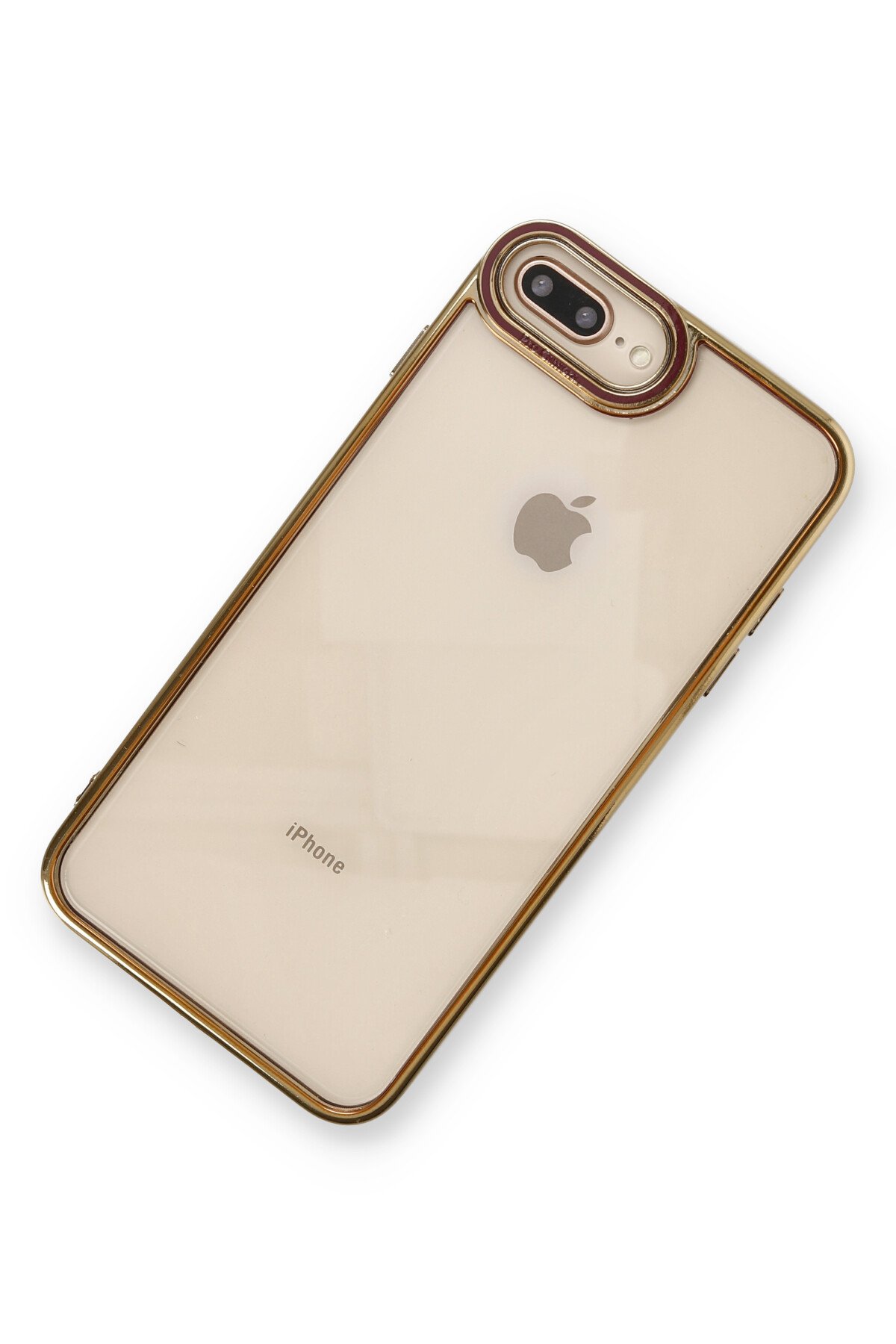 Newface iPhone 7 Plus Kılıf Coco Deri Silikon Kapak - Gold