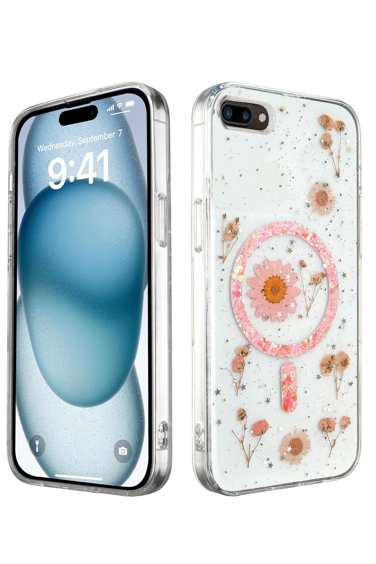 Newface iPhone 8 Plus Kılıf Lansman Glass Kapak - Turkuaz