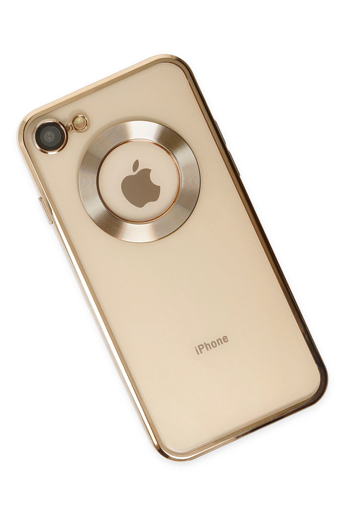 Newface iPhone SE 2020 Kılıf Pars Lens Yüzüklü Silikon - Gold