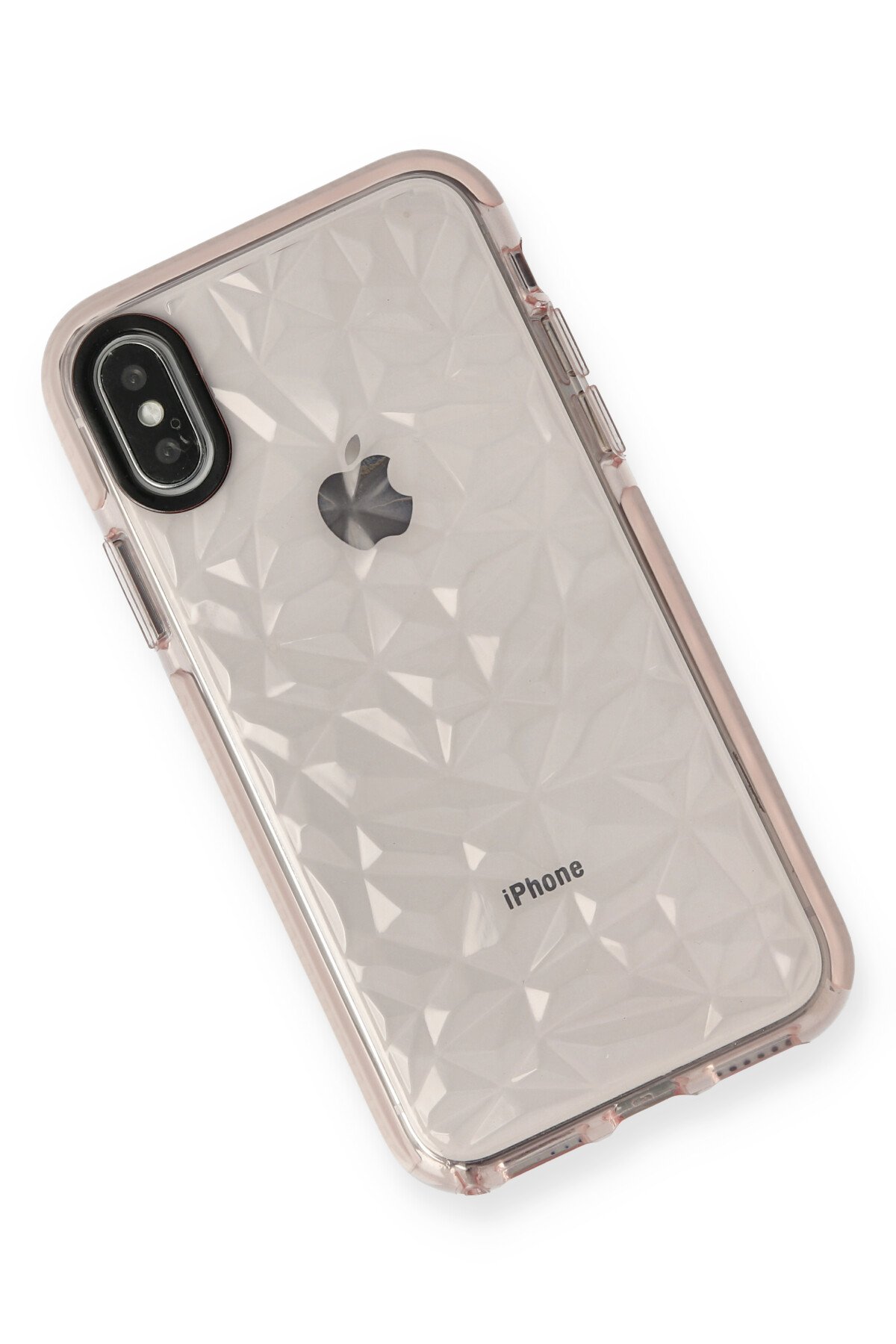 Newface iPhone X Kılıf Palm Buzlu Kamera Sürgülü Silikon - Pembe