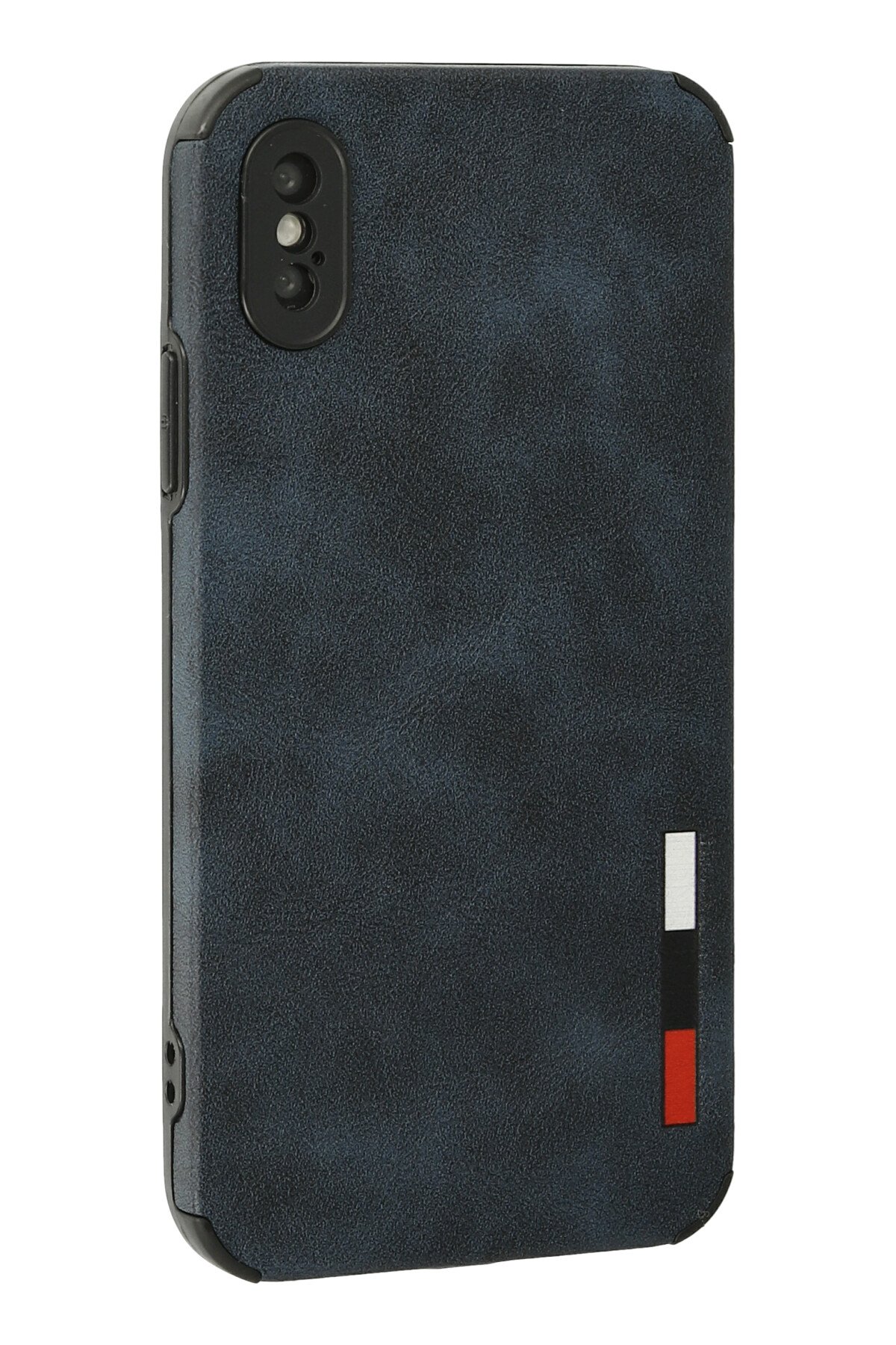 Newface iPhone XS Kılıf Ottoman Kumaş Silikon - Mavi