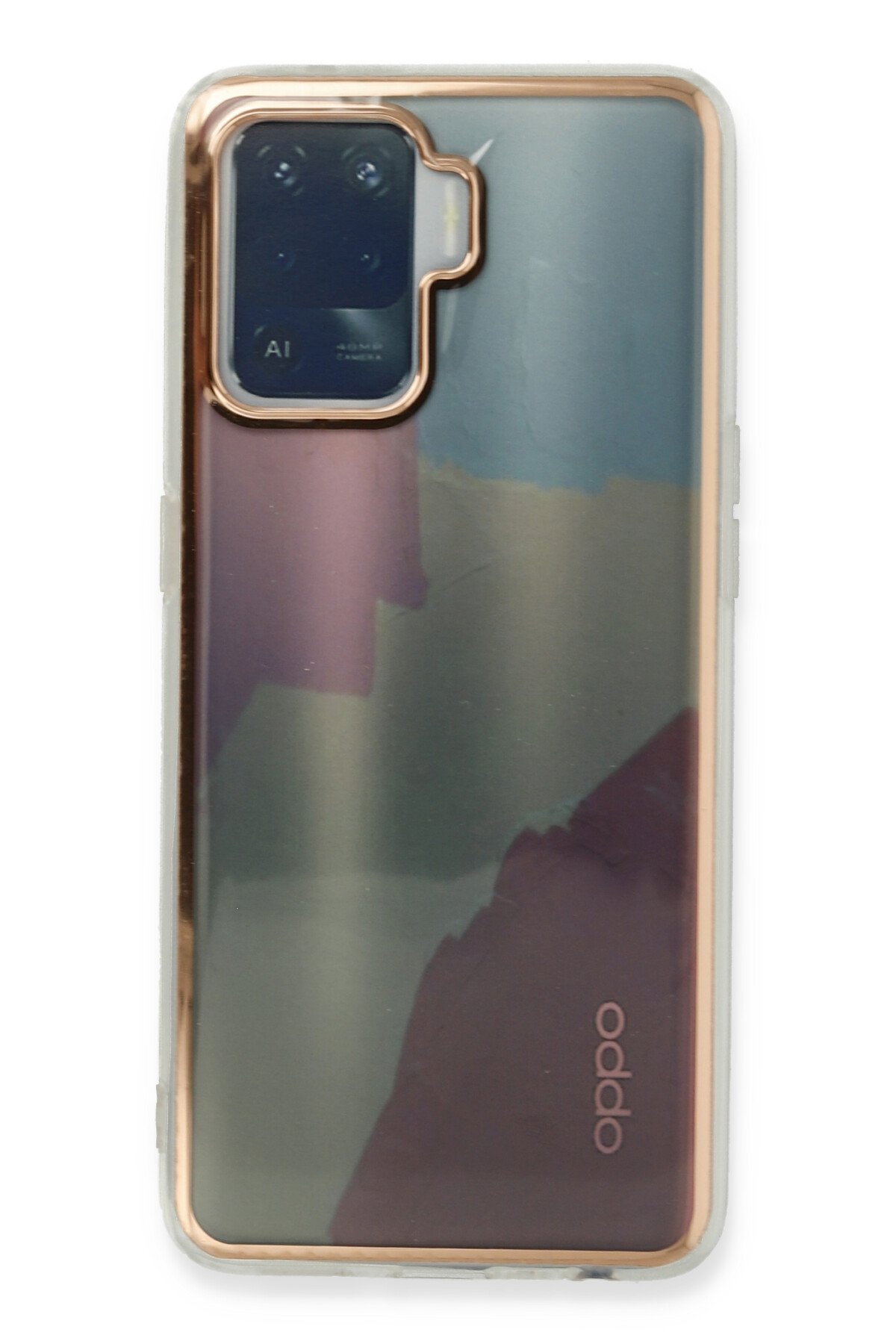 Newface Oppo Reno 5 Lite Kılıf Palm Buzlu Kamera Sürgülü Silikon - Sarı