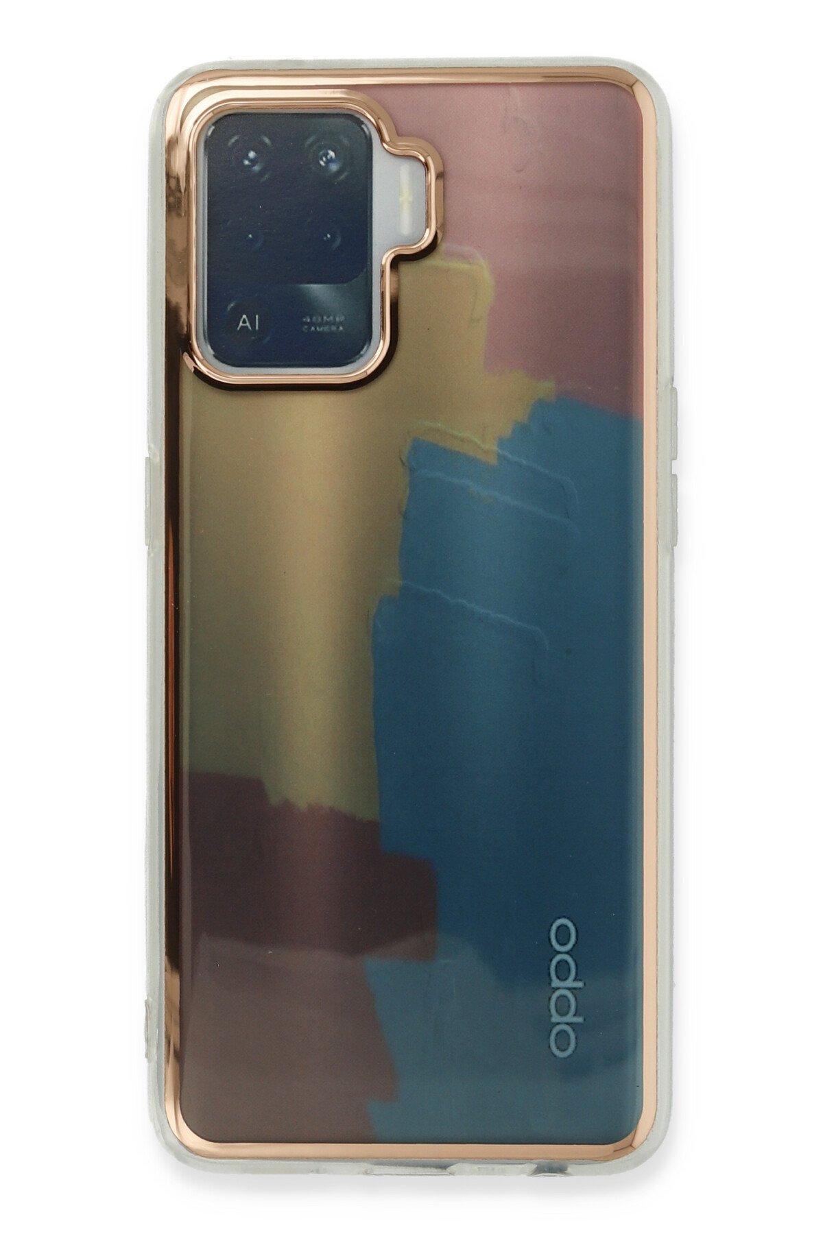 Newface Oppo Reno 5 Lite Kılıf First Silikon - Gold