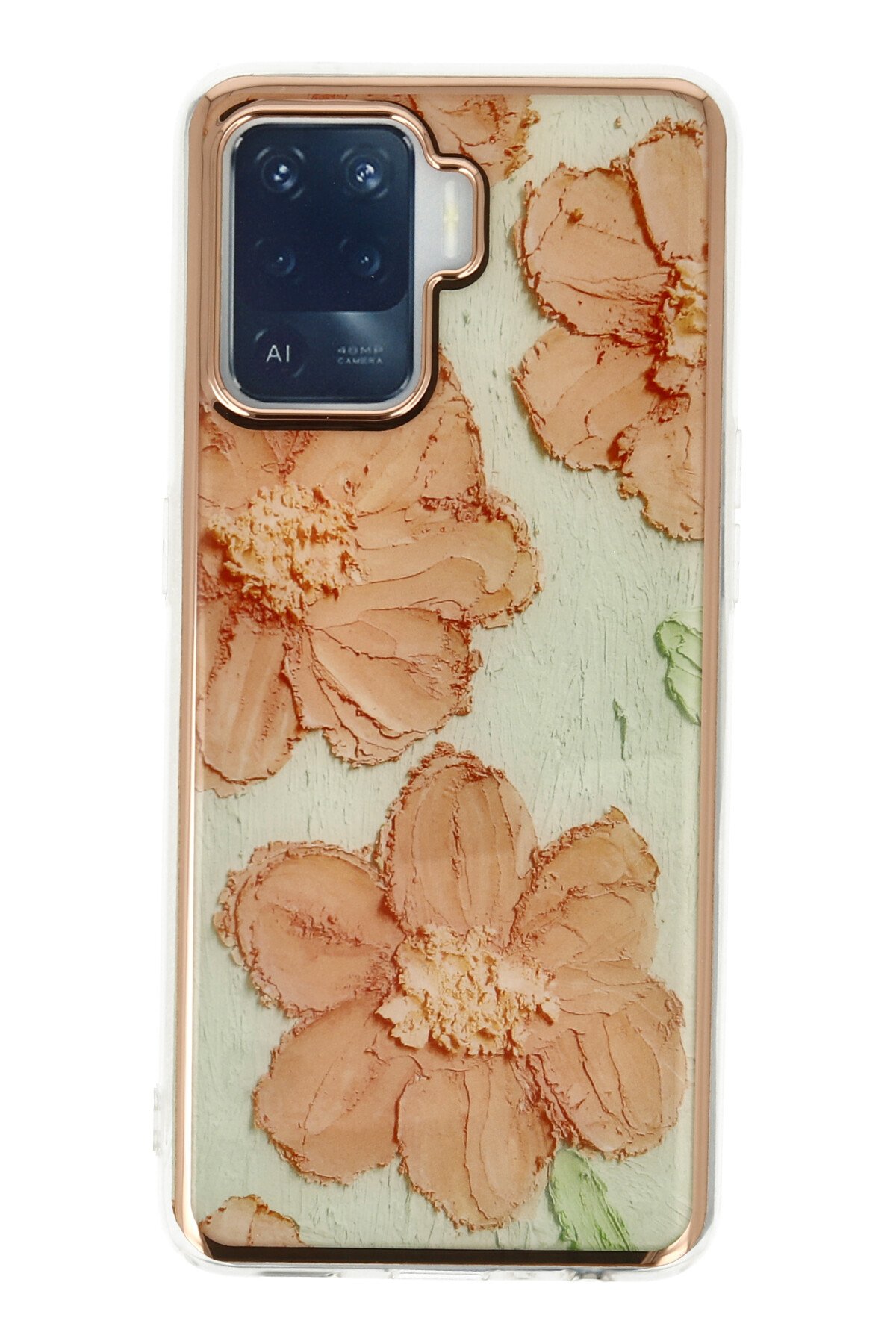 Newface Oppo Reno 5 Lite Kılıf Auto Focus Karbon Kapak - Kahverengi