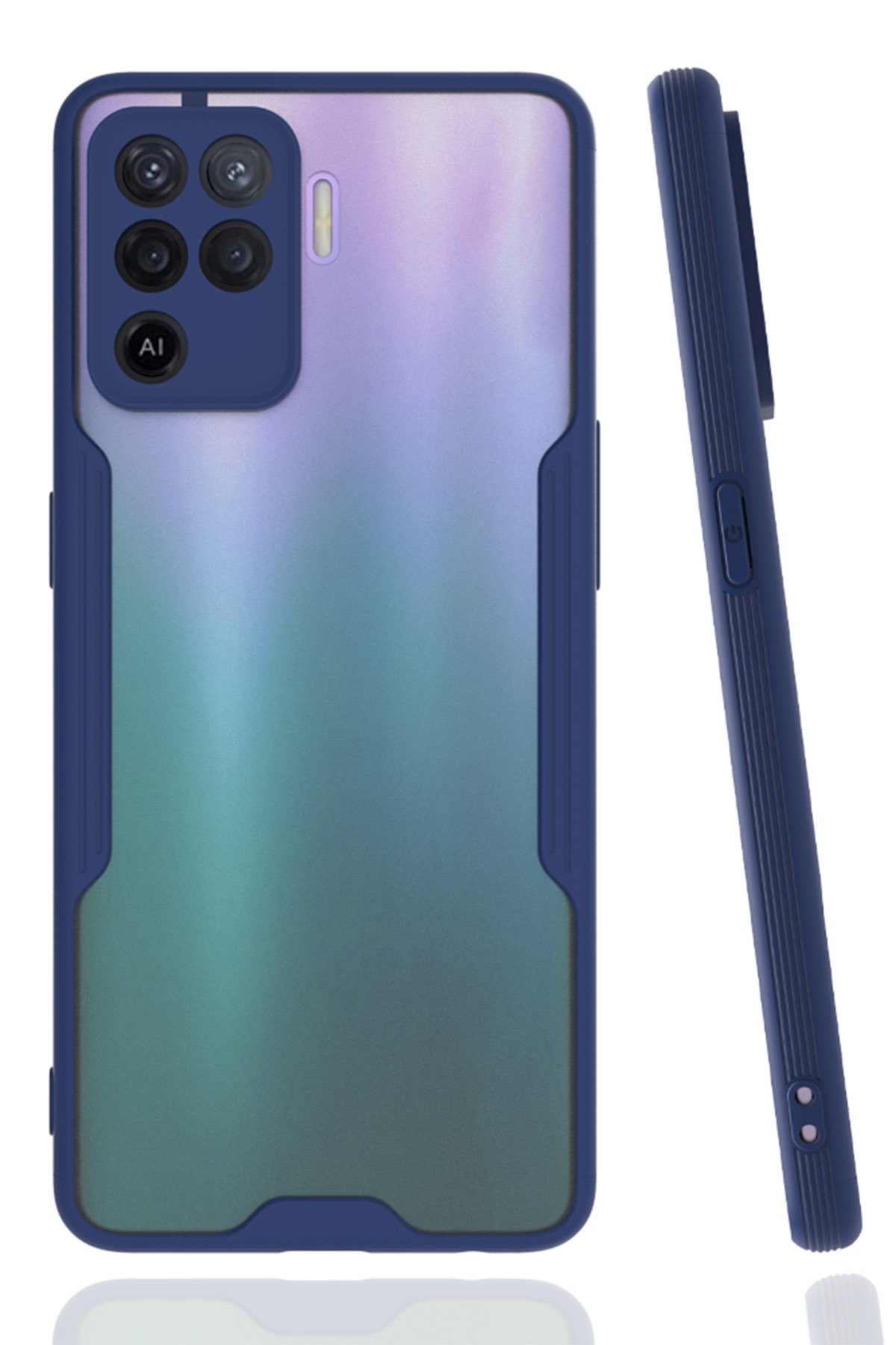 Newface Oppo Reno 5 Lite Kılıf Pars Lens Yüzüklü Silikon - Kırmızı