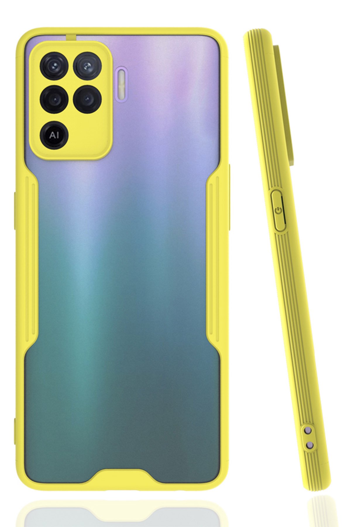 Newface Oppo Reno 5 Lite Kılıf Palm Buzlu Kamera Sürgülü Silikon - Siyah