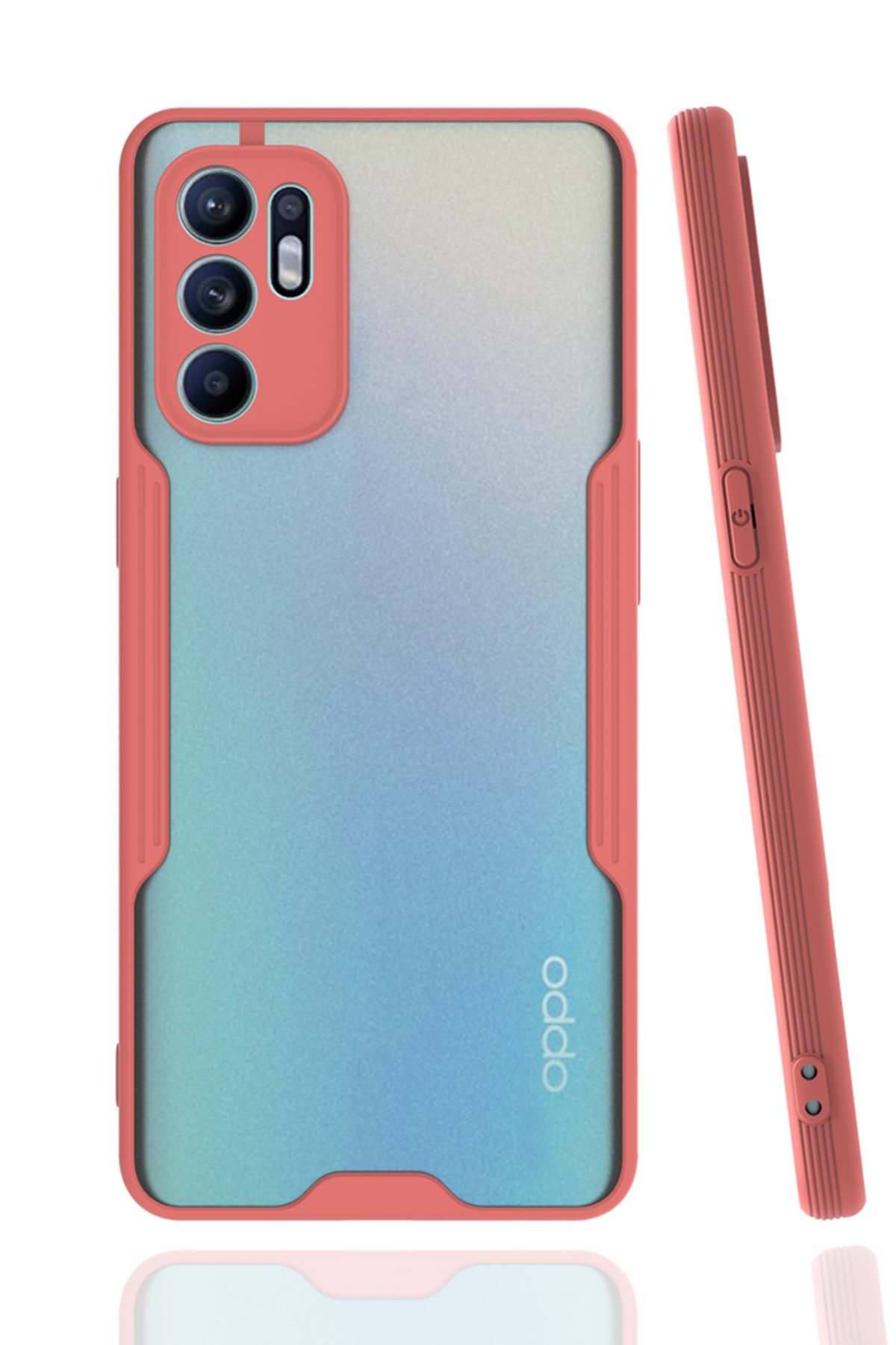 Newface Oppo Reno 6 Kılıf Nano içi Kadife Silikon - Gri