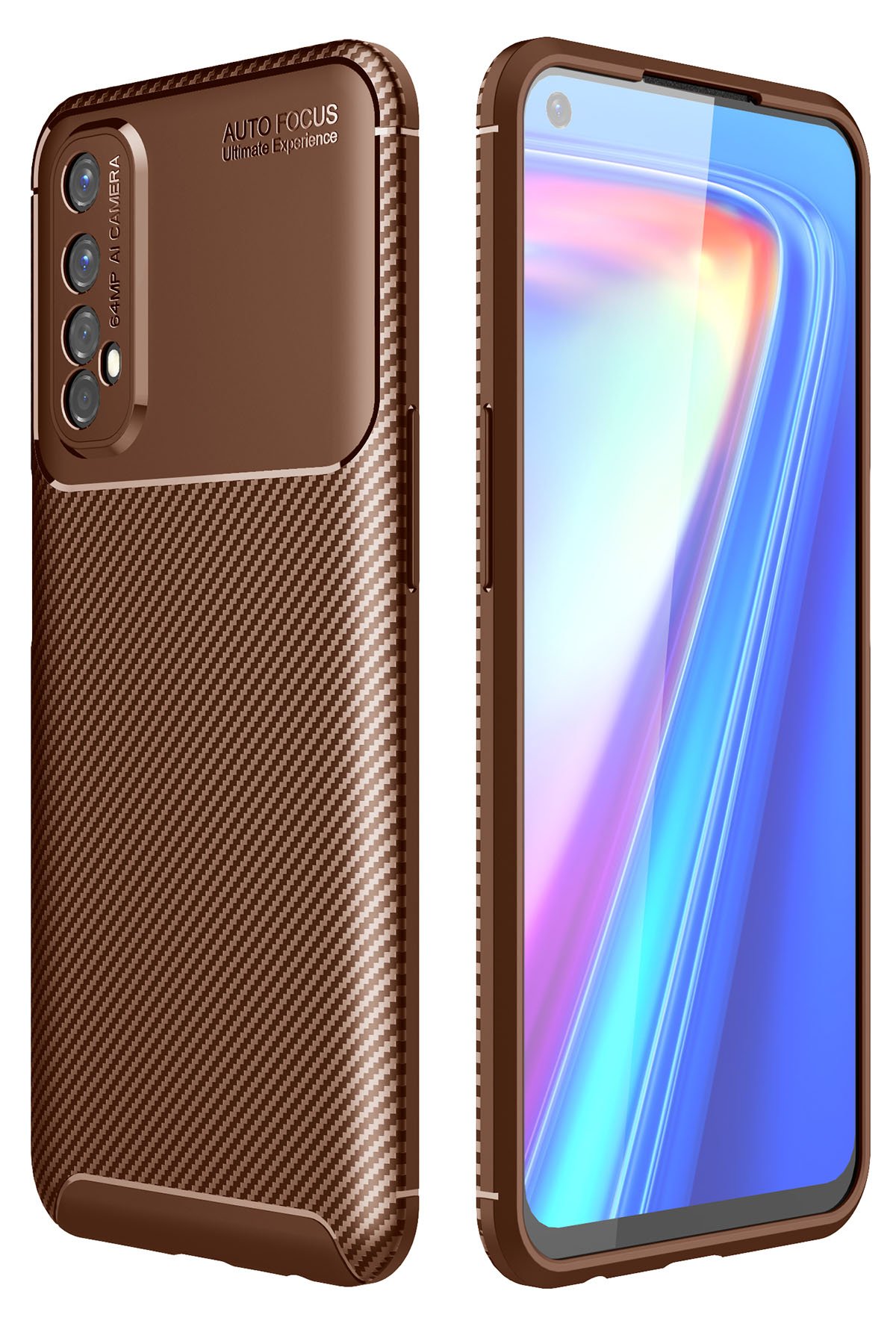 Newface Realme 7 Kılıf Miami Şeffaf Silikon - Fuşya
