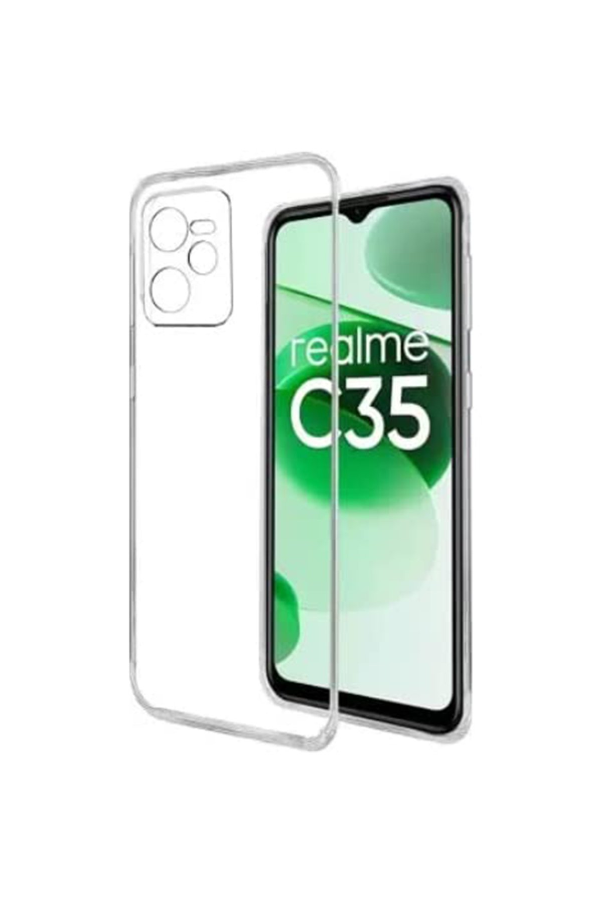 Newface Realme C35 Kılıf Razer Lensli Silikon - Yeşil