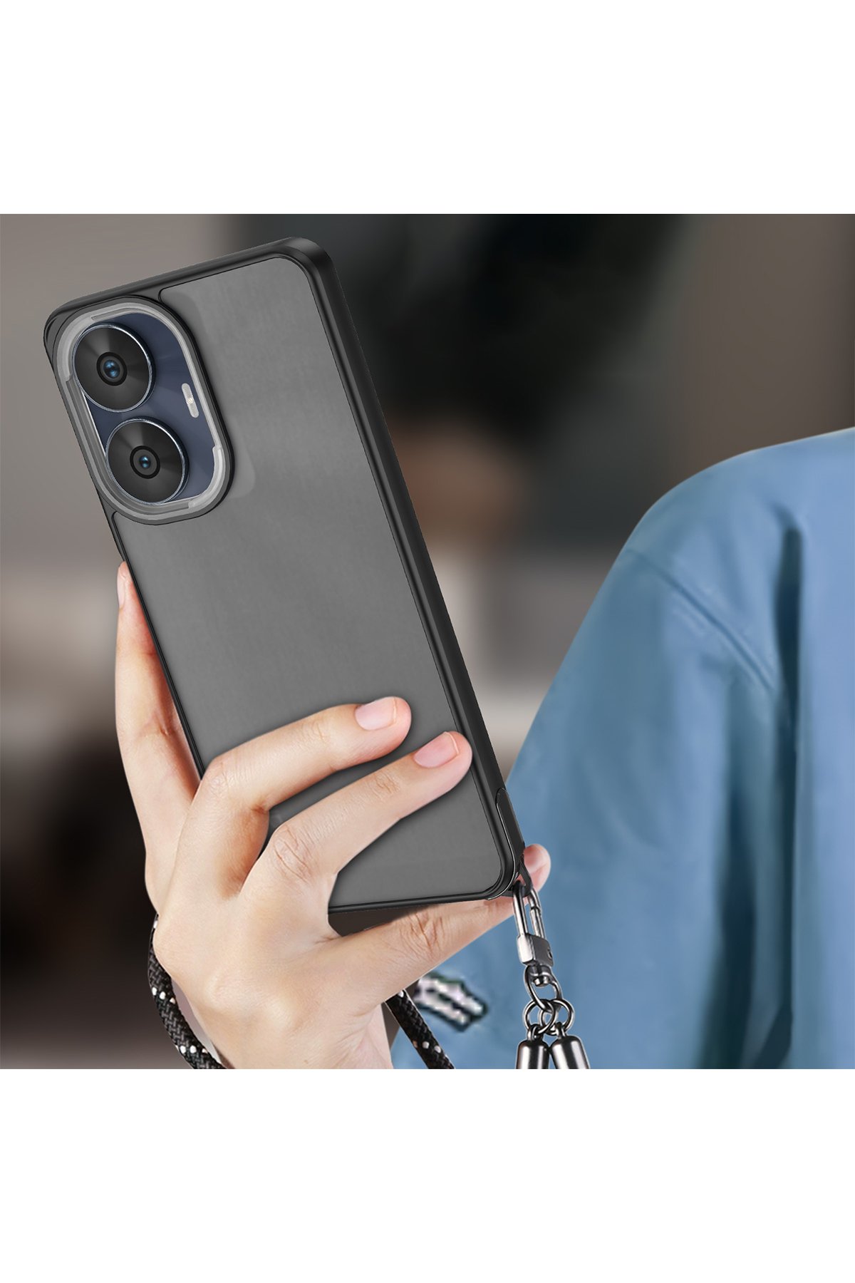 Newface Realme C55 Kılıf Pars Lens Yüzüklü Silikon - Gümüş