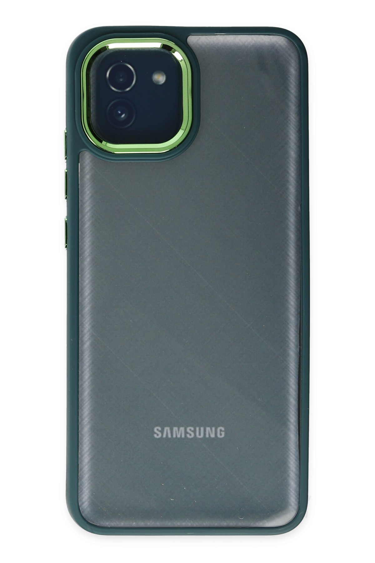 Newface Samsung Galaxy A03 Kılıf Pars Lens Yüzüklü Silikon - Yeşil