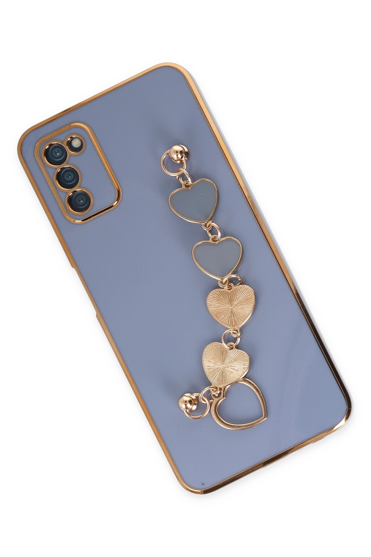 Newface Samsung Galaxy A03S Kılıf Glass Kapak - Beyaz