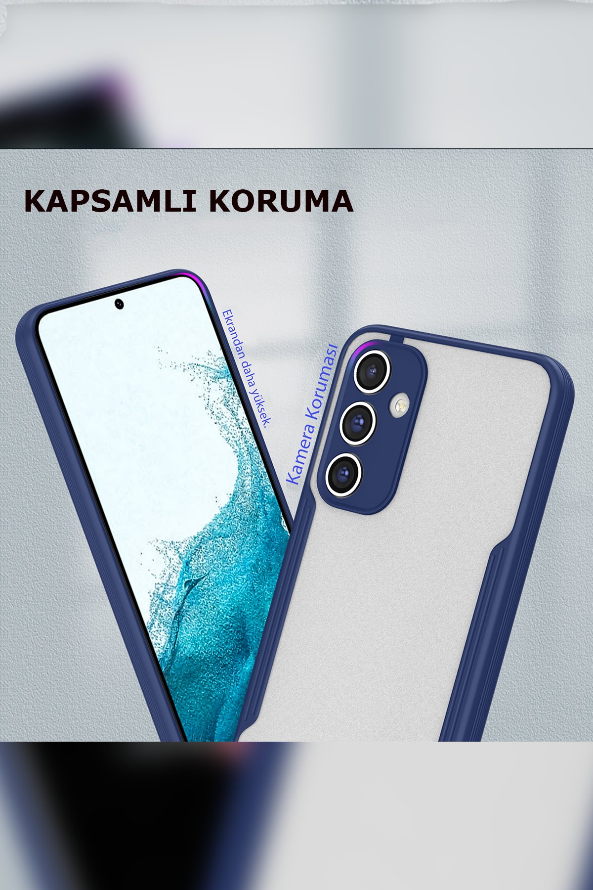 Newface Samsung Galaxy A14 4G Kılıf Pars Lens Yüzüklü Silikon - Gümüş