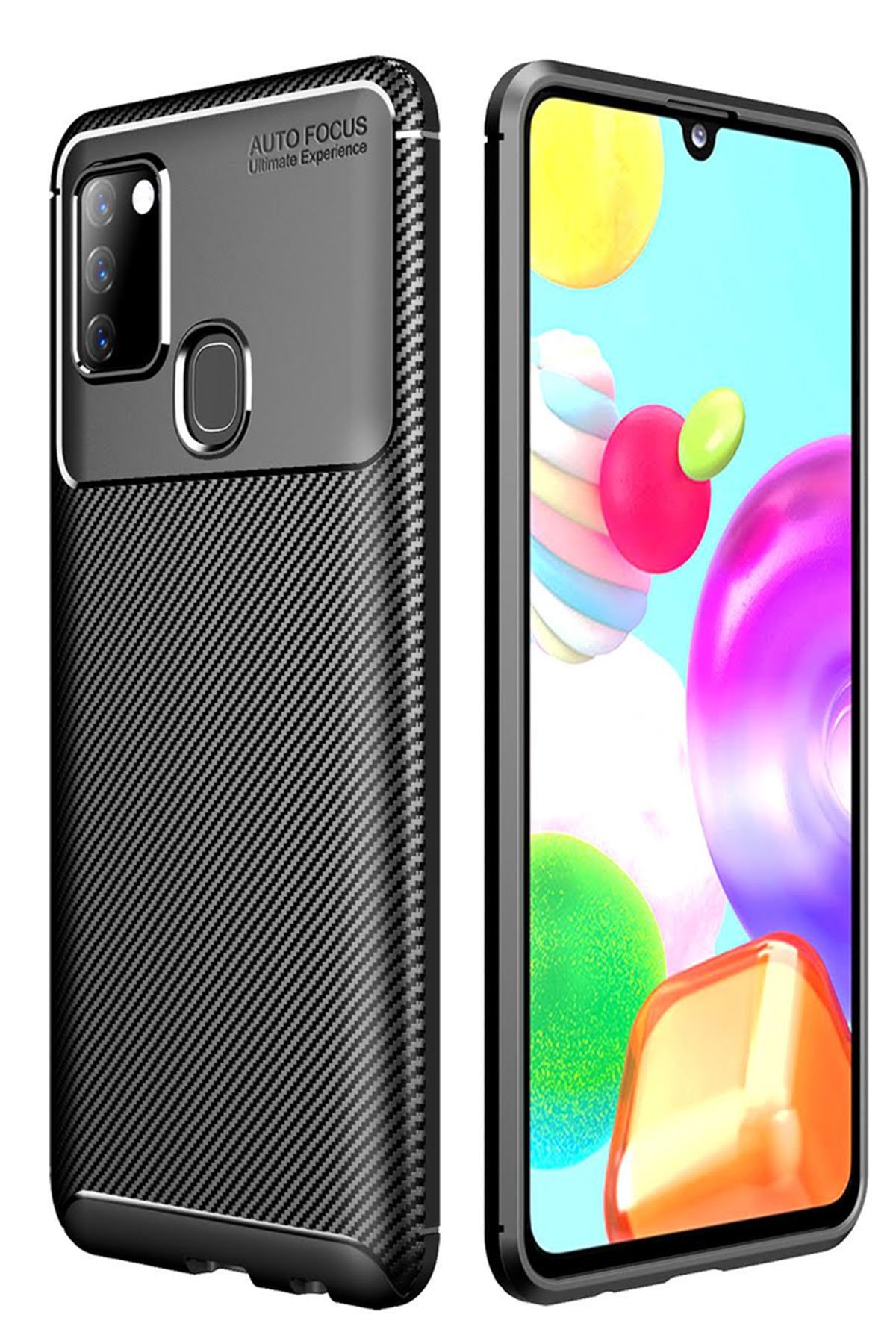 Newface Samsung Galaxy A21S Kılıf Gros Yüzüklü Silikon - Yeşil