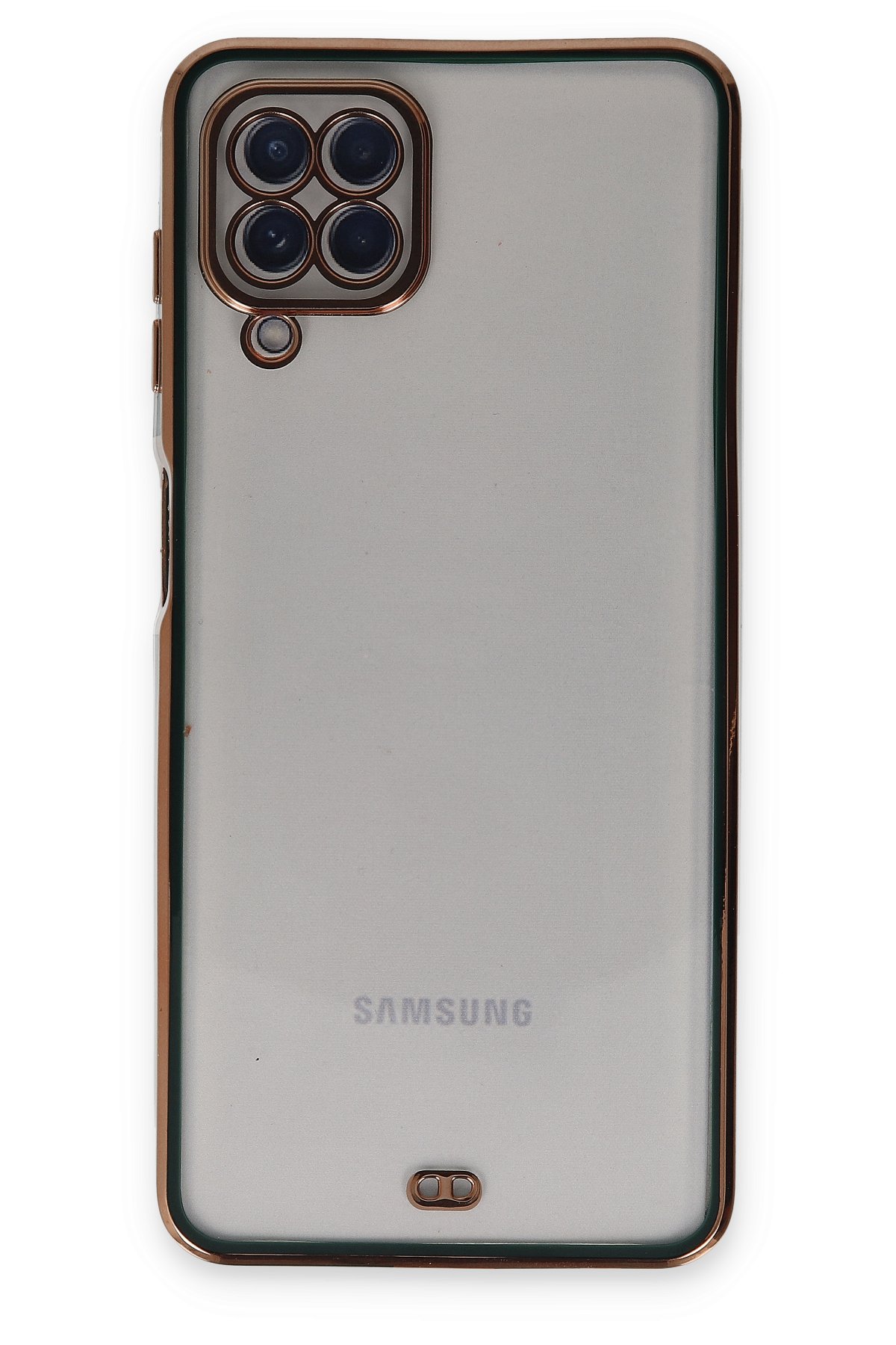 Newface Samsung Galaxy M22 Kılıf Pars Lens Yüzüklü Silikon - Yeşil