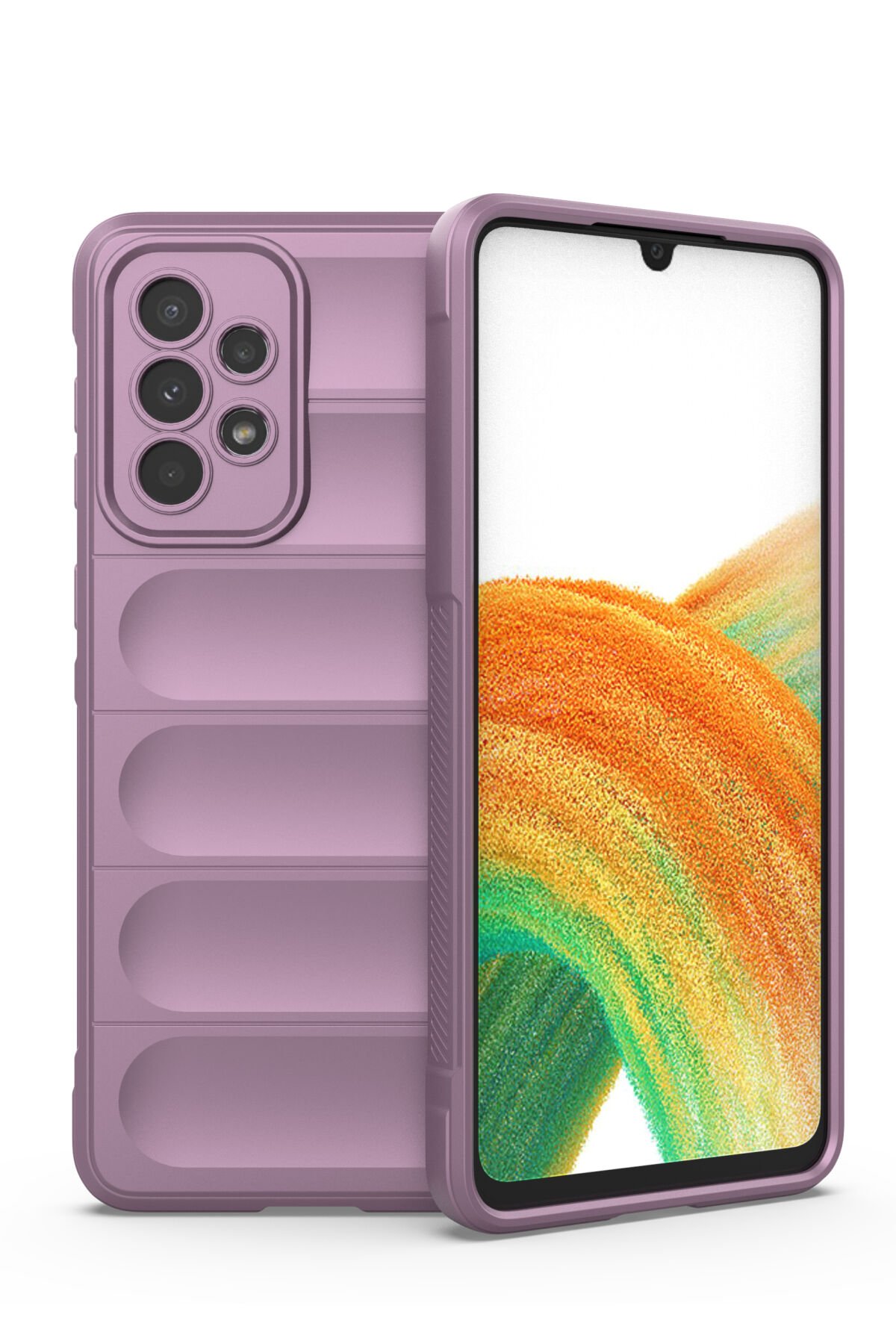 Newface Samsung Galaxy A33 5G Kılıf Kelvin Kartvizitli Silikon - Derin Mor
