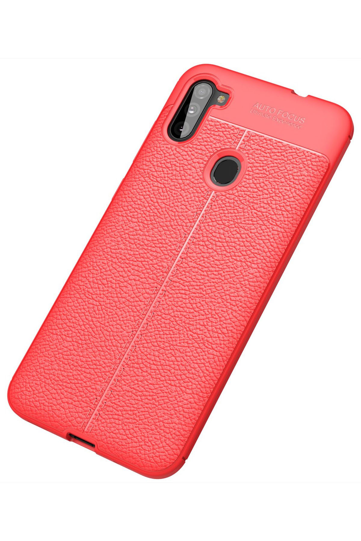 Newface Samsung Galaxy M11 Kılıf Elit Yüzüklü Kapak - Kırmızı