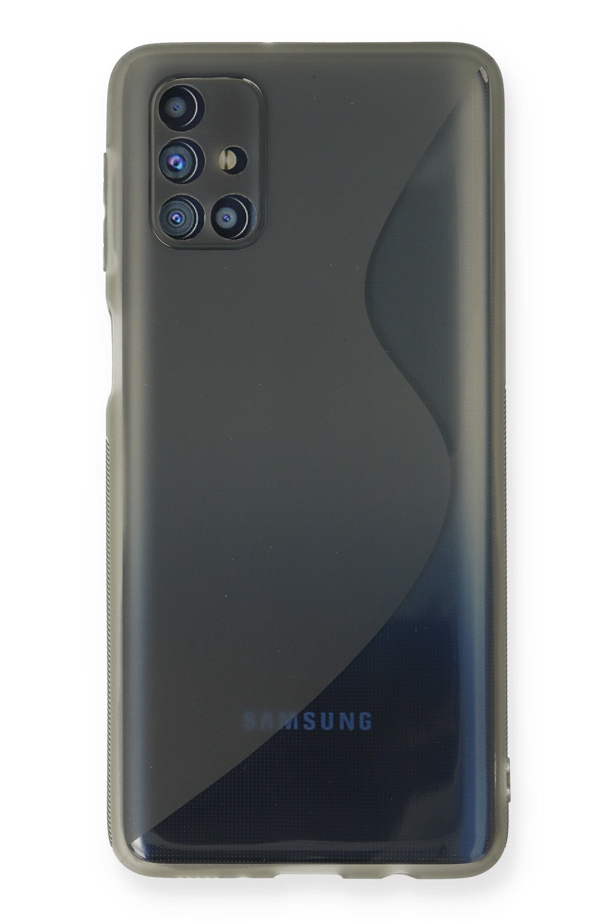 Newface Samsung Galaxy M31S Kılıf Gros Yüzüklü Silikon - Siyah