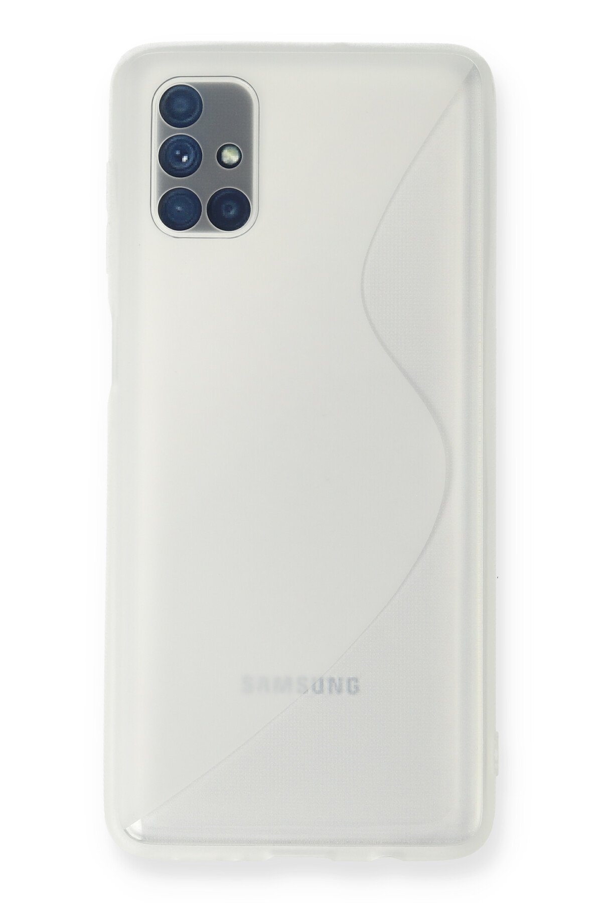 Newface Samsung Galaxy M51 Kılıf Platin Simli Silikon - Lacivert