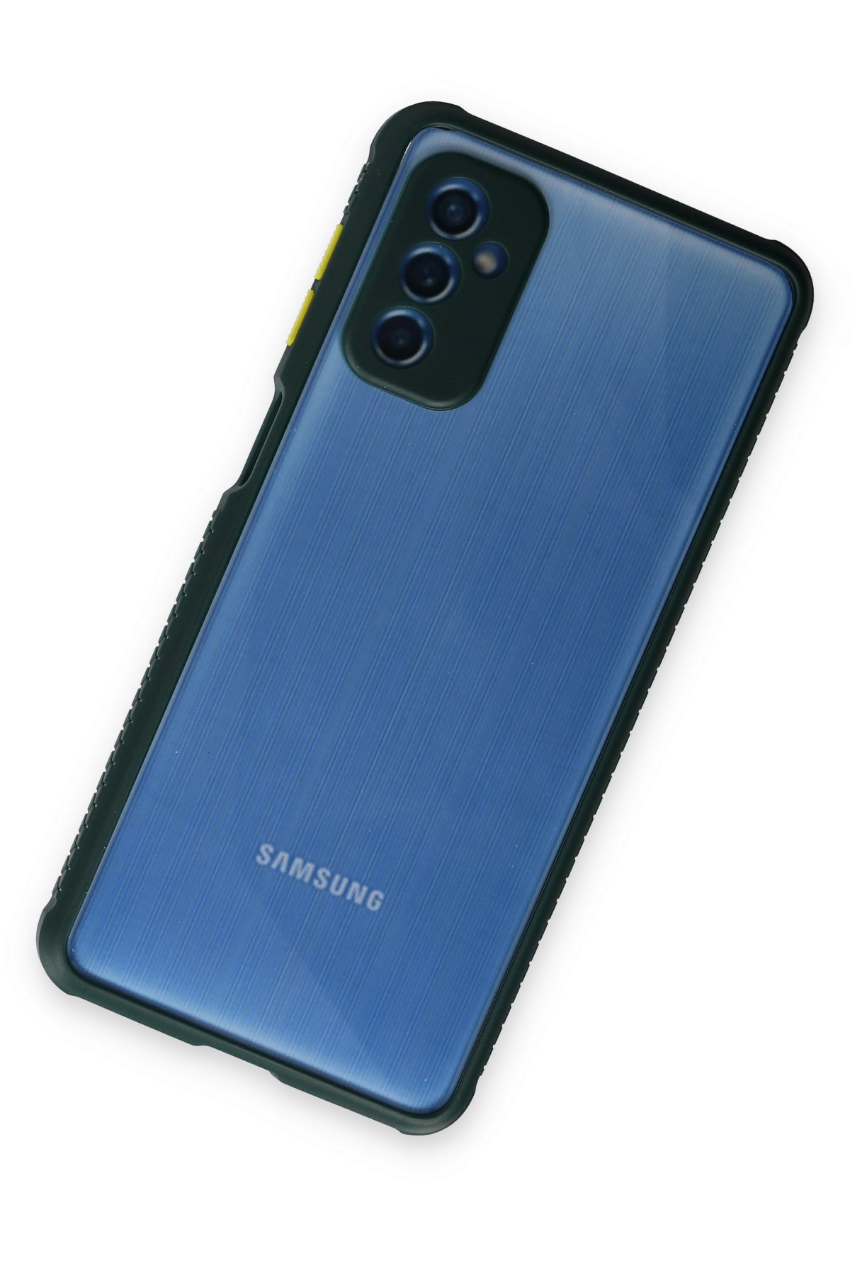 Newface Samsung Galaxy M52 5G Kılıf Palm Buzlu Kamera Sürgülü Silikon - Sarı