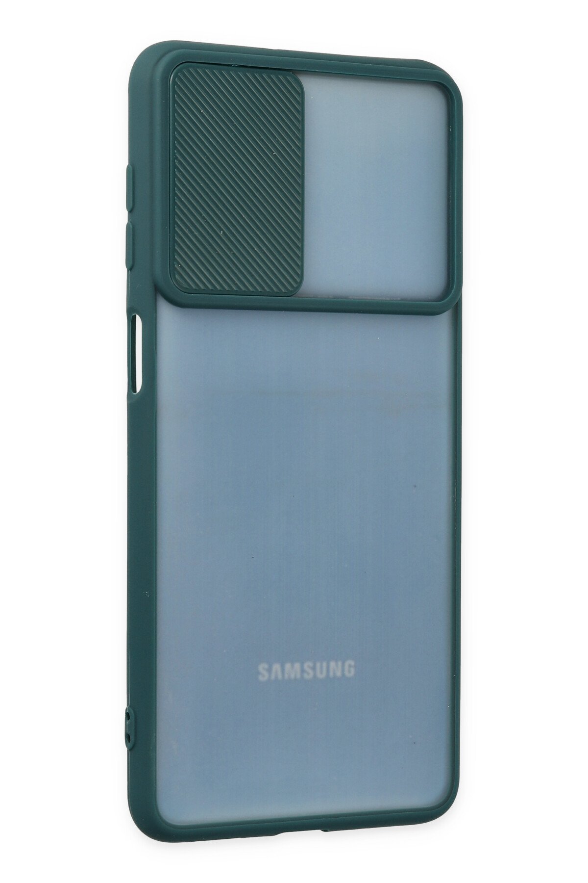 Newface Samsung Galaxy M52 5G Kılıf Glass Kapak - Siyah