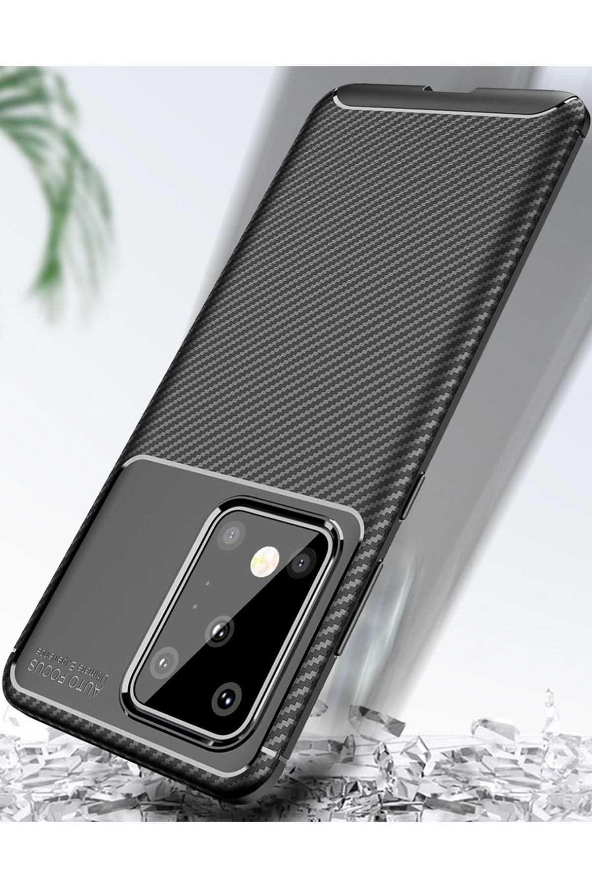 Newface Samsung Galaxy S20 Ultra Kılıf Gros Yüzüklü Silikon - Gümüş