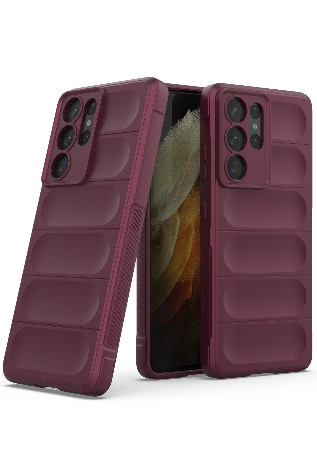 Newface Samsung Galaxy S21 Ultra Kılıf Platin Silikon - Lila