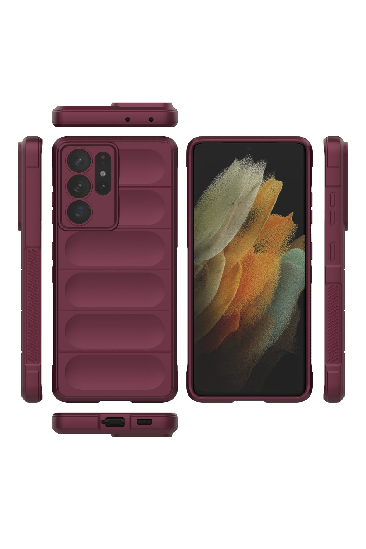 Newface Samsung Galaxy S21 Ultra Kılıf Platin Silikon - Lila