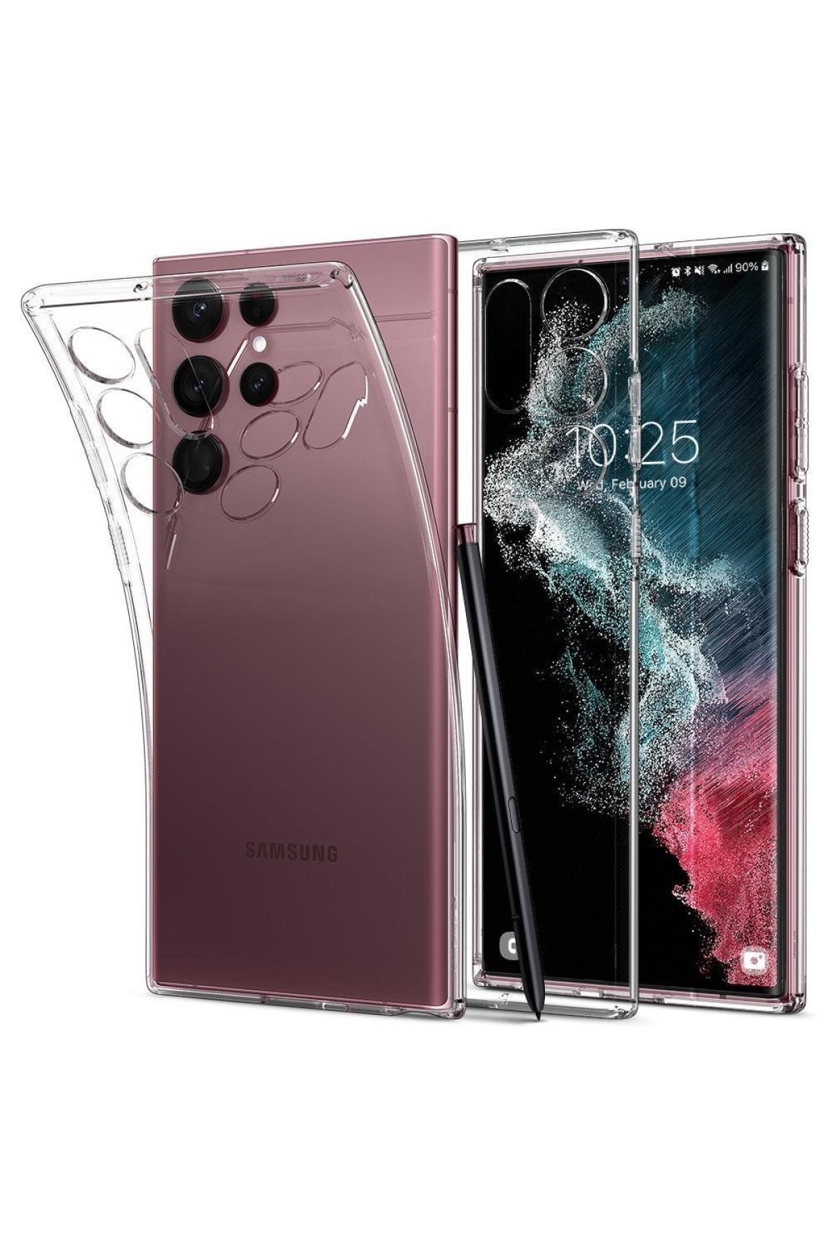 Newface Samsung Galaxy S23 Ultra Kılıf Platin Silikon - Kırmızı