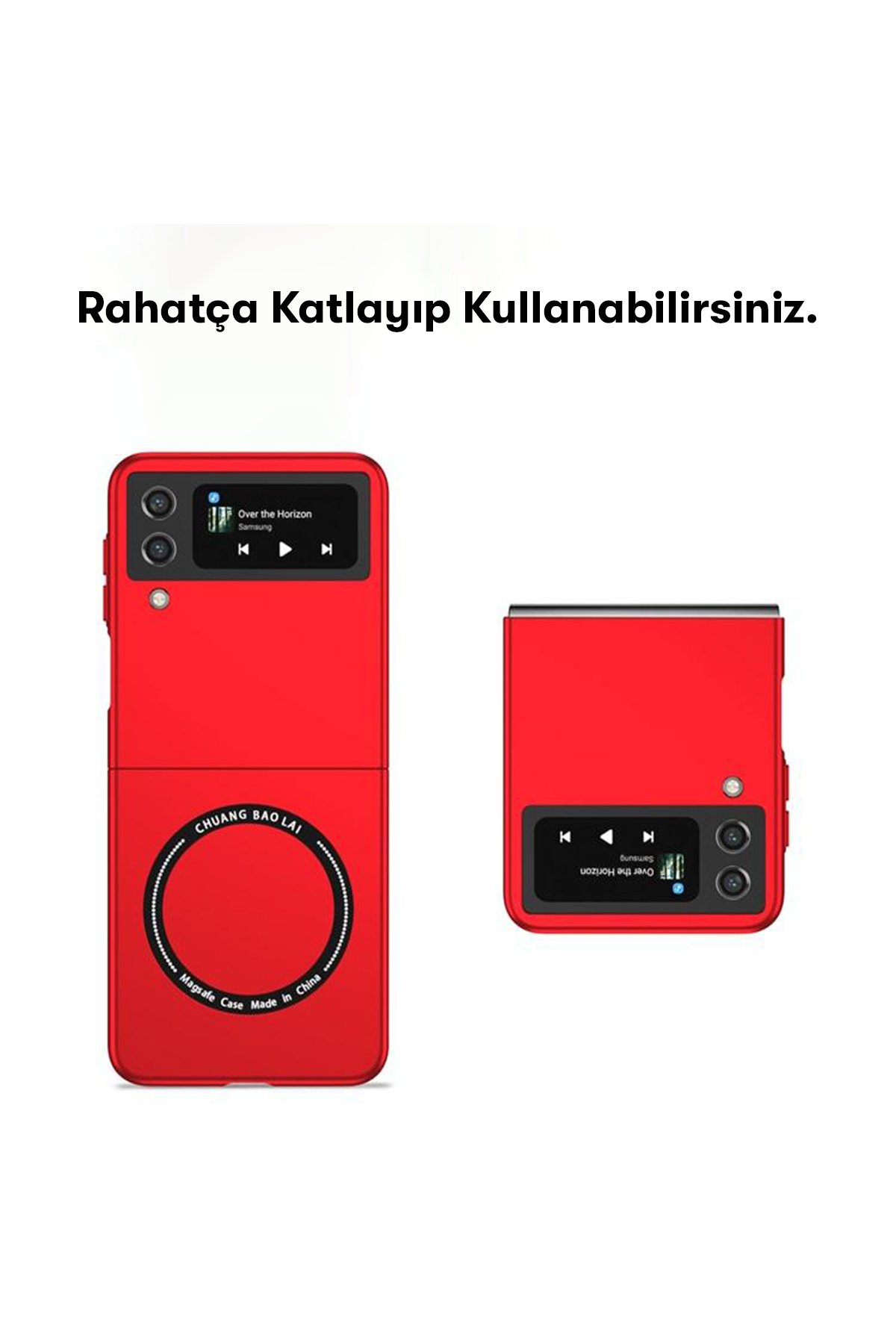 Newface Samsung Galaxy Z Flip 3 Kılıf Fold TPU Silikon - Şeffaf