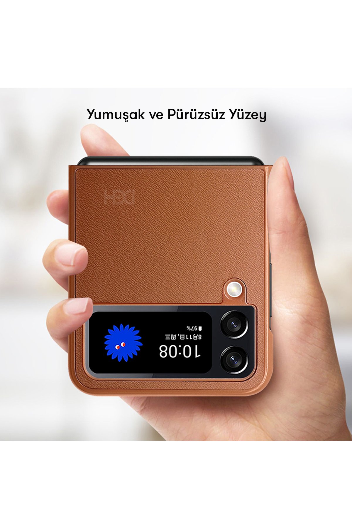 HDD Samsung Galaxy Z Flip 4 Kılıf HBC-155 Lizbon Kapak - Siyah