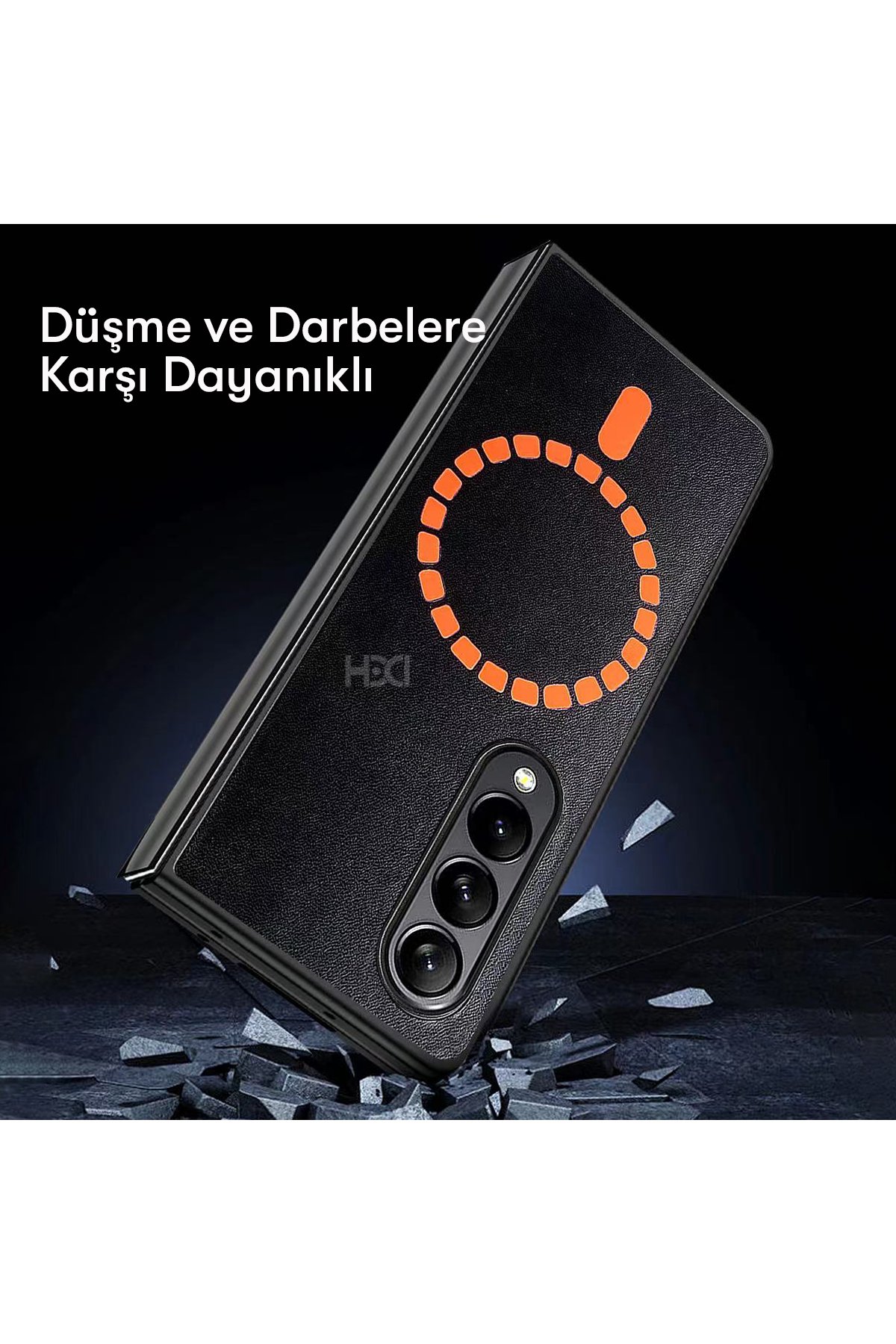 HDD Samsung Galaxy Z Fold 4 Kılıf HBC-155 Lizbon Kapak - Derin Mor