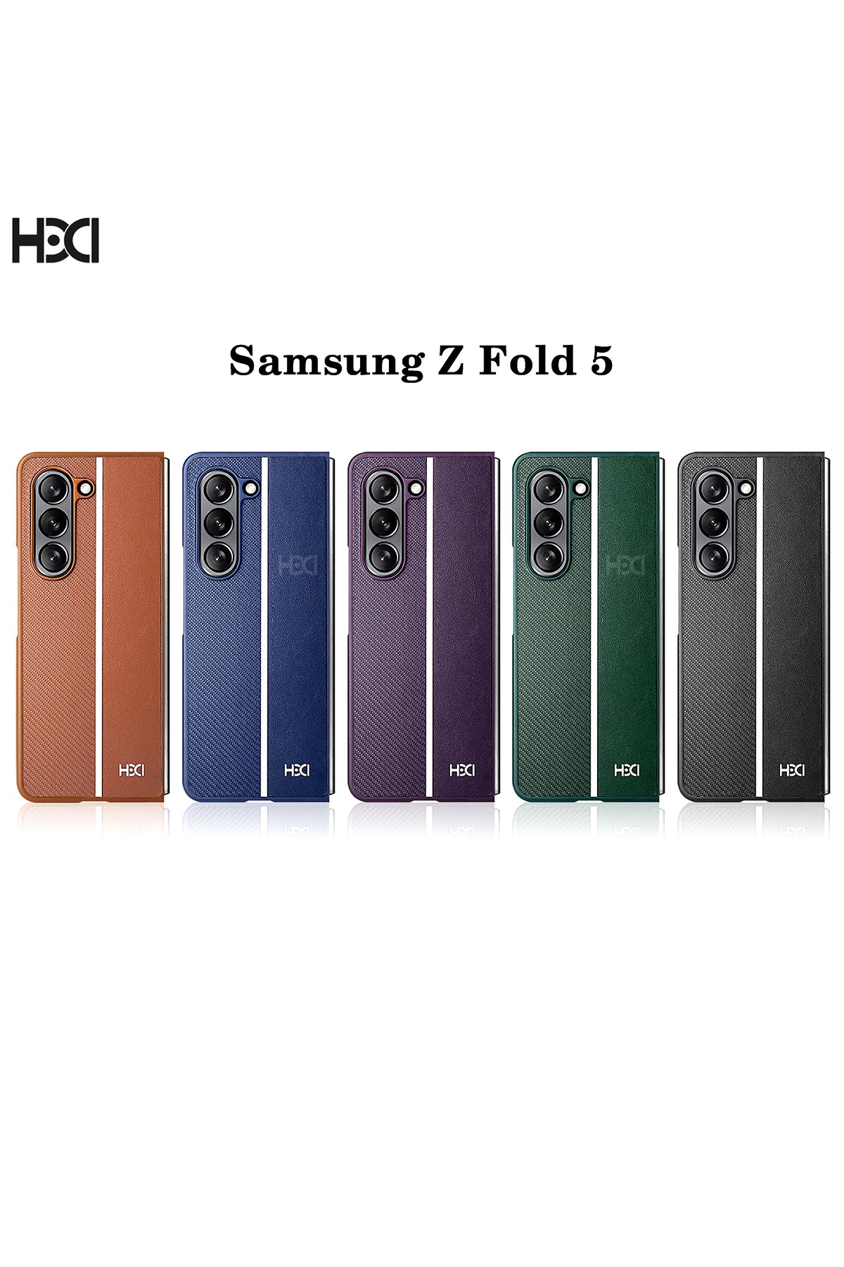 HDD Samsung Galaxy Z Fold 5 Kılıf HBC-155 Lizbon Kapak - Siyah